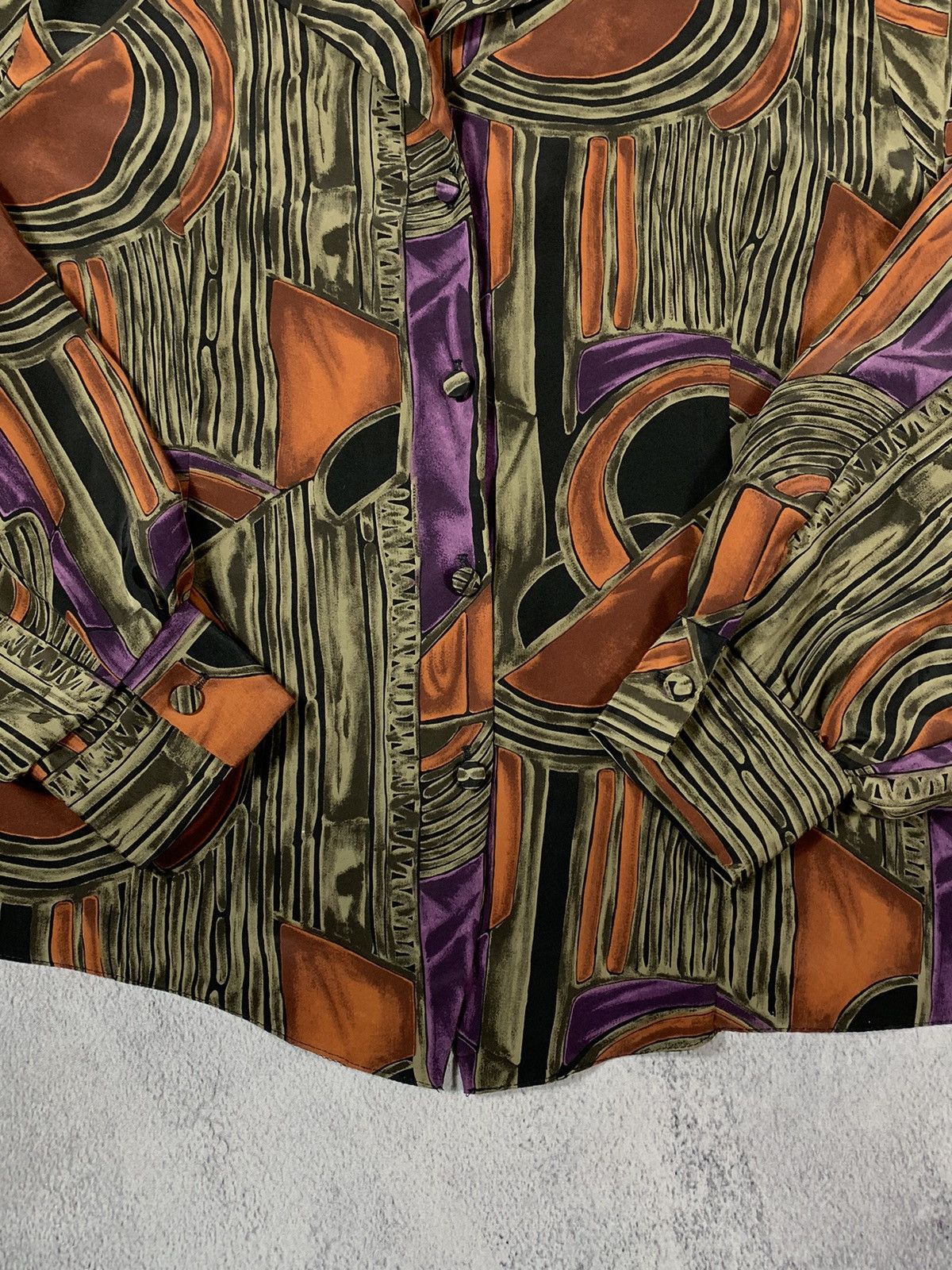 Japanese Brand × Vintage Vintage 90s Abstract button ups long sleeve shirt Size L / US 10 / IT 46 - 5 Thumbnail