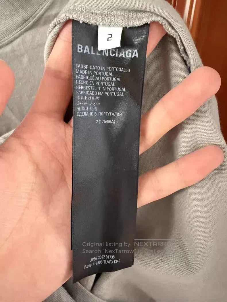 Balenciaga Balenciaga Gray Back Embroidered Logo Short Sleeve T-Shirt Size US M / EU 48-50 / 2 - 5 Thumbnail