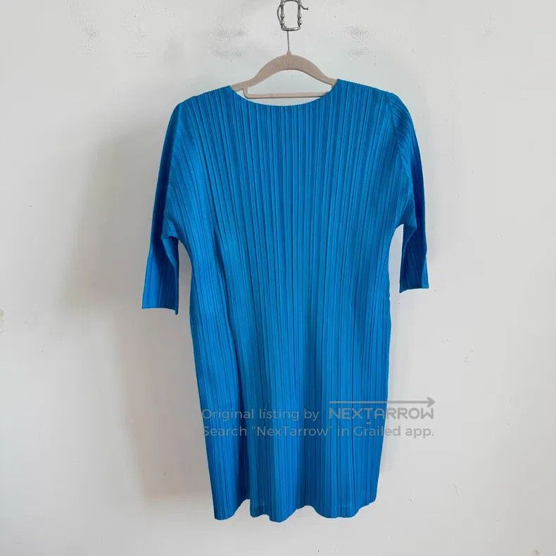 Issey Miyake Issey Miyake Blue Short Sleeve Size L / US 10 / IT 46 - 2 Thumbnail