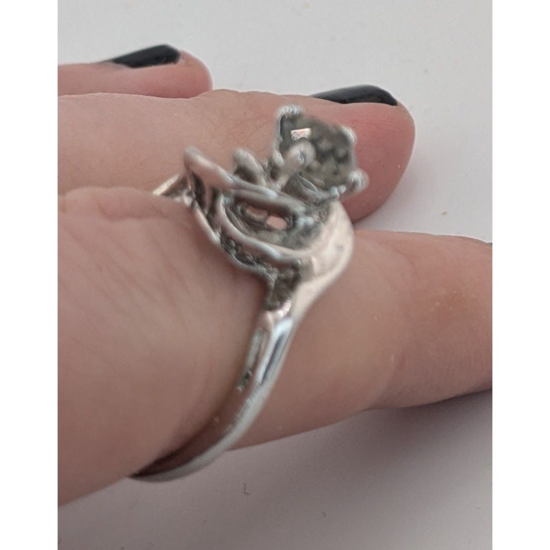 Other Smoky Quartz Silver Tone Floral Swirl Ring Size 7.75 Size ONE SIZE - 4 Thumbnail
