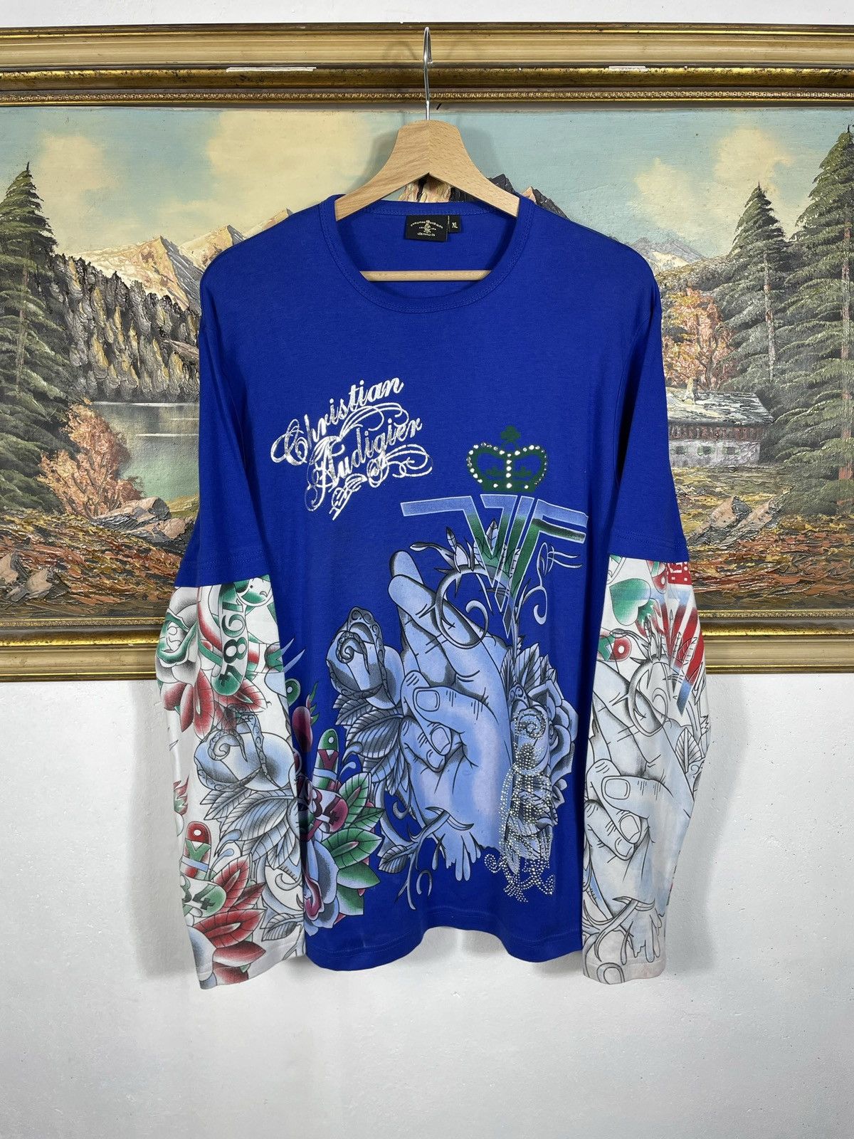 Ed Hardy × Sex Skateboards × Vintage Ed Hardy Retro 00s Baggy Loose Tee Sweatshirt Grunge Cyber Size US M / EU 48-50 / 2 - 1 Thumbnail