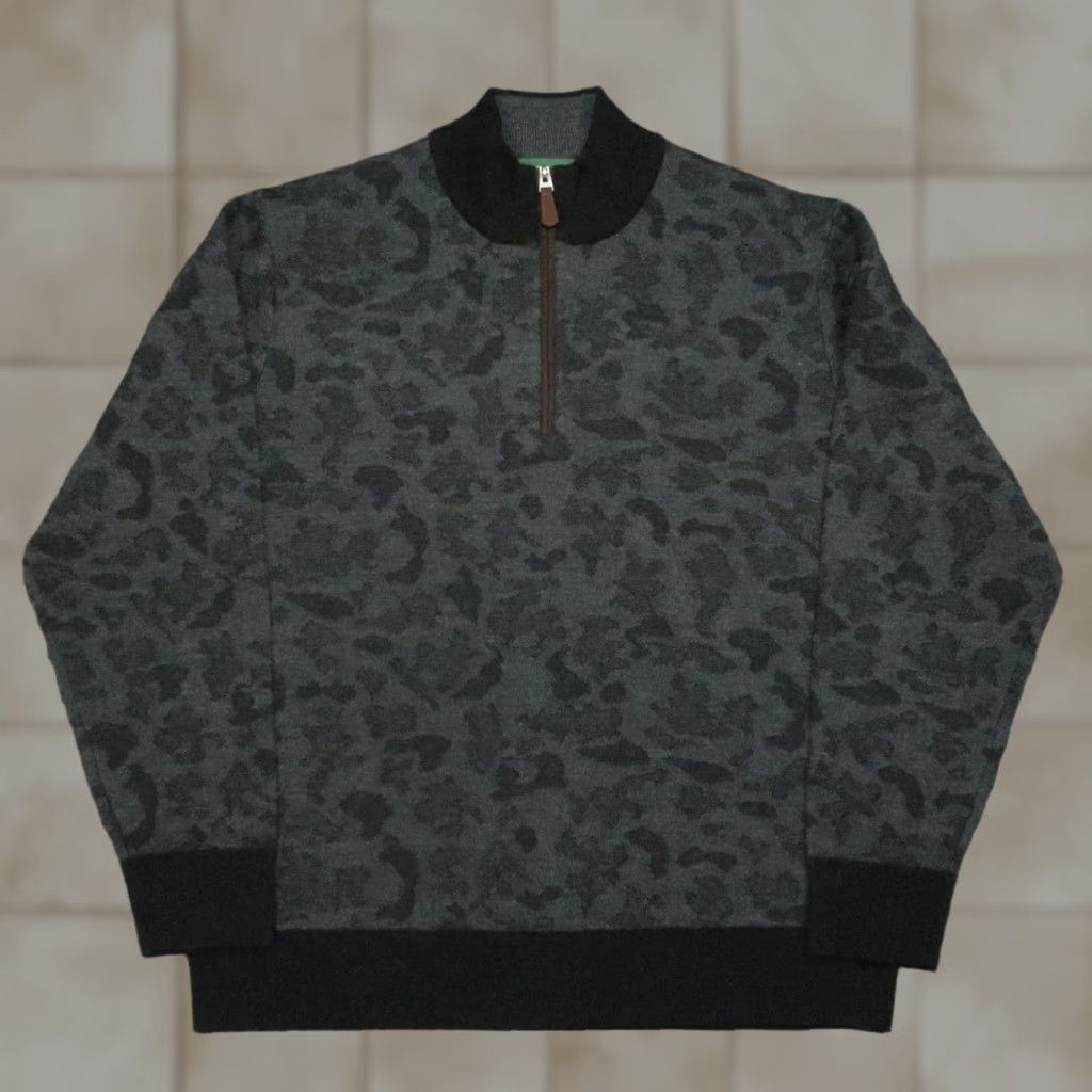 Orvis Orvis Mens Sweater L Gray Wool 1/4 Zip Mock Neck Pullover Camouflage Jumper Knit Casual Business Travel 2.0 Size US L / EU 52-54 / 3 - 1 Thumbnail