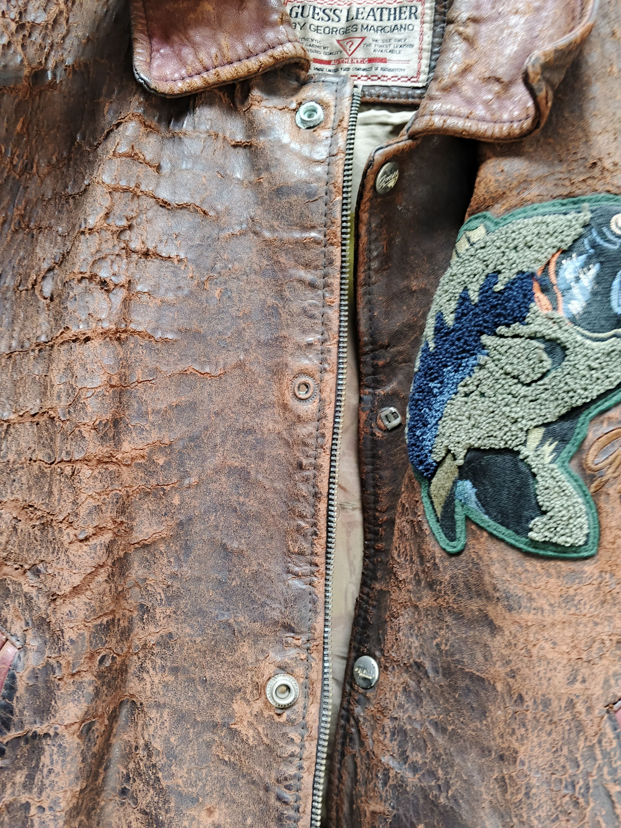 Guess 90s Guess Lake Leather Flannel Jacket Size US L / EU 52-54 / 3 - 4 Thumbnail