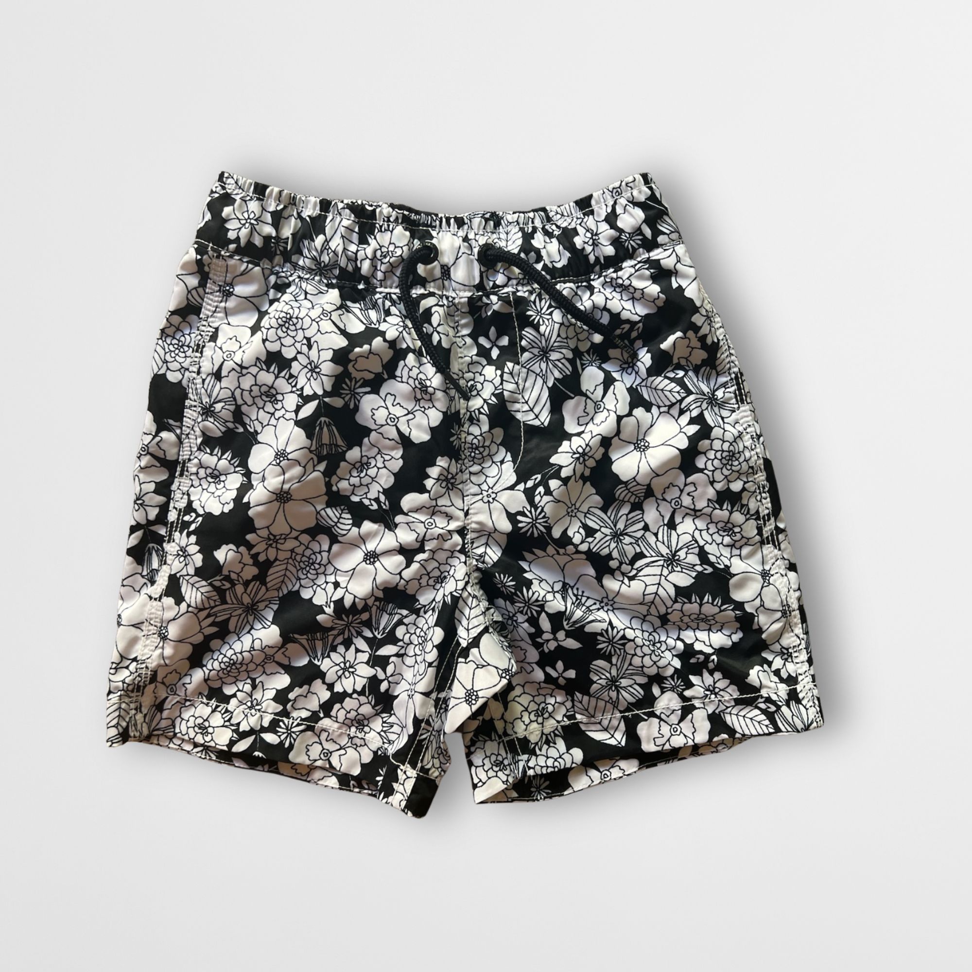 Gap Gap Kids Floral Swim Shorts Black & White S 6-7 Elastic Wais Size US 26 / EU 42 - 2 Thumbnail