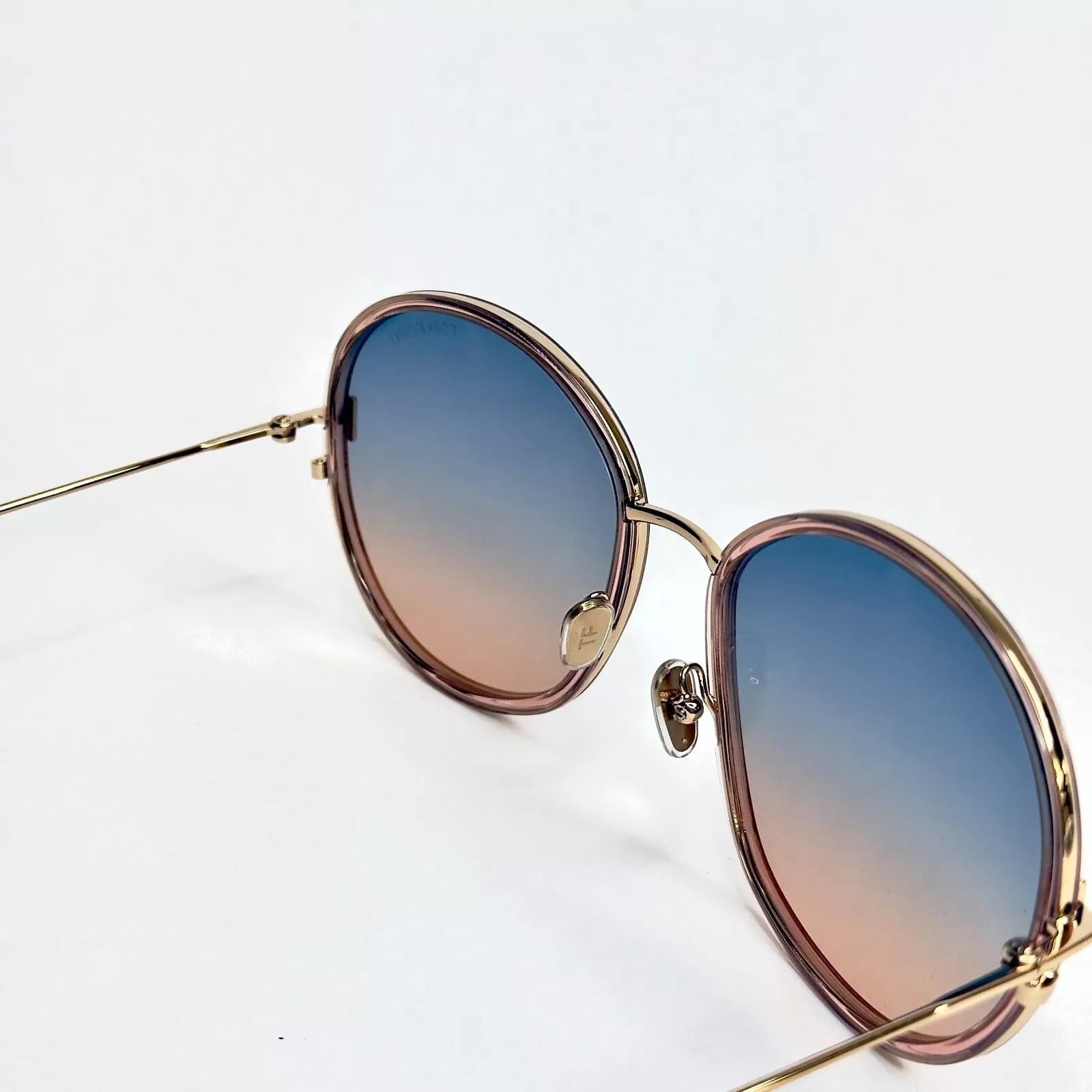 Tom Ford TOM FORD HUNTER 02 TF0946 72W Pink Blue Round Sunglasses 946 Size ONE SIZE - 8 Thumbnail