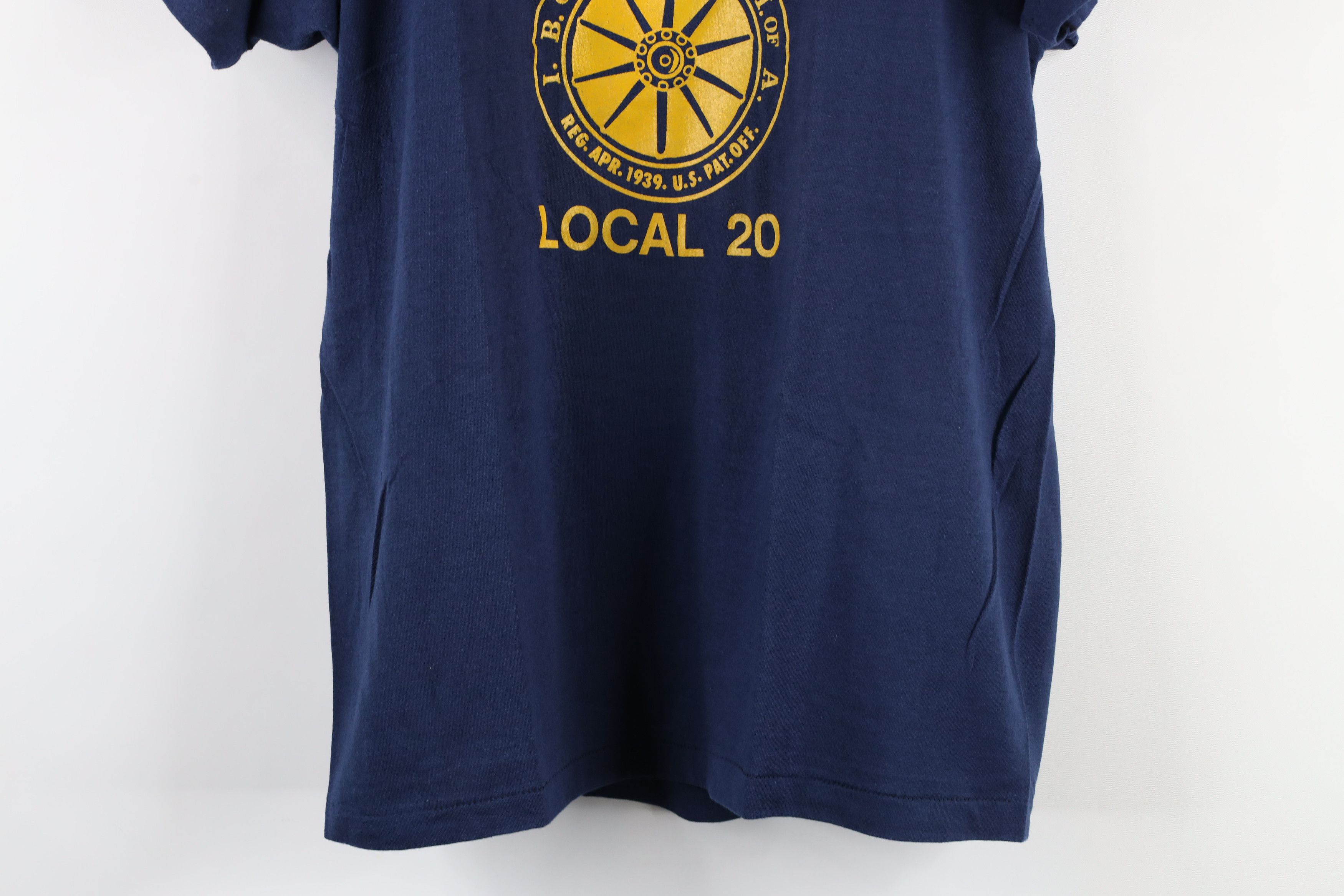 Vintage Deadstock Vintage 80s 20 Teamsters Union T-Shirt Blue USA Size US L / EU 52-54 / 3 - 3 Thumbnail