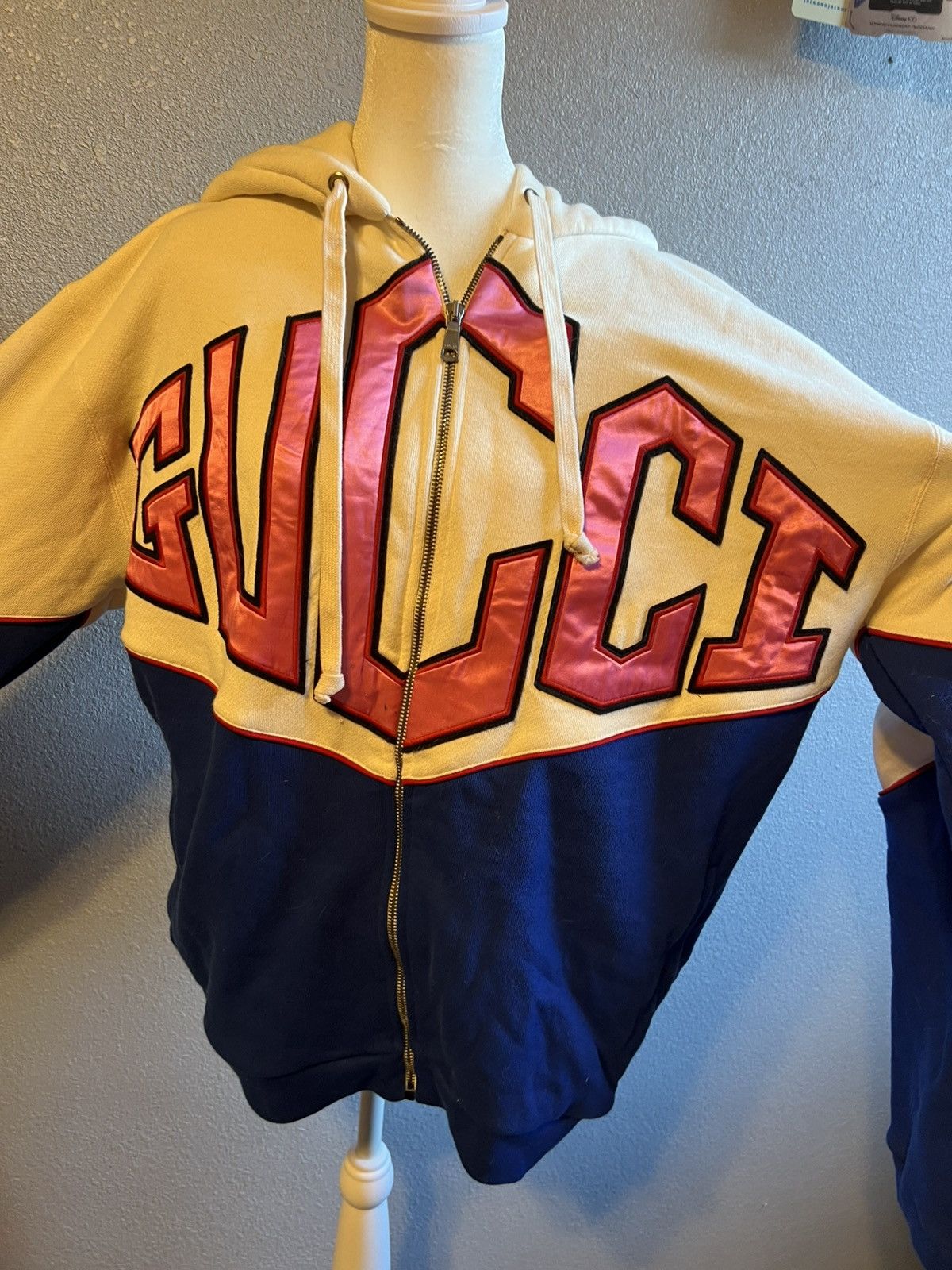 Gucci Gucci Game Logo Felted Cotton Jersey Zip Hoodie. Size US L / EU 52-54 / 3 - 2 Thumbnail