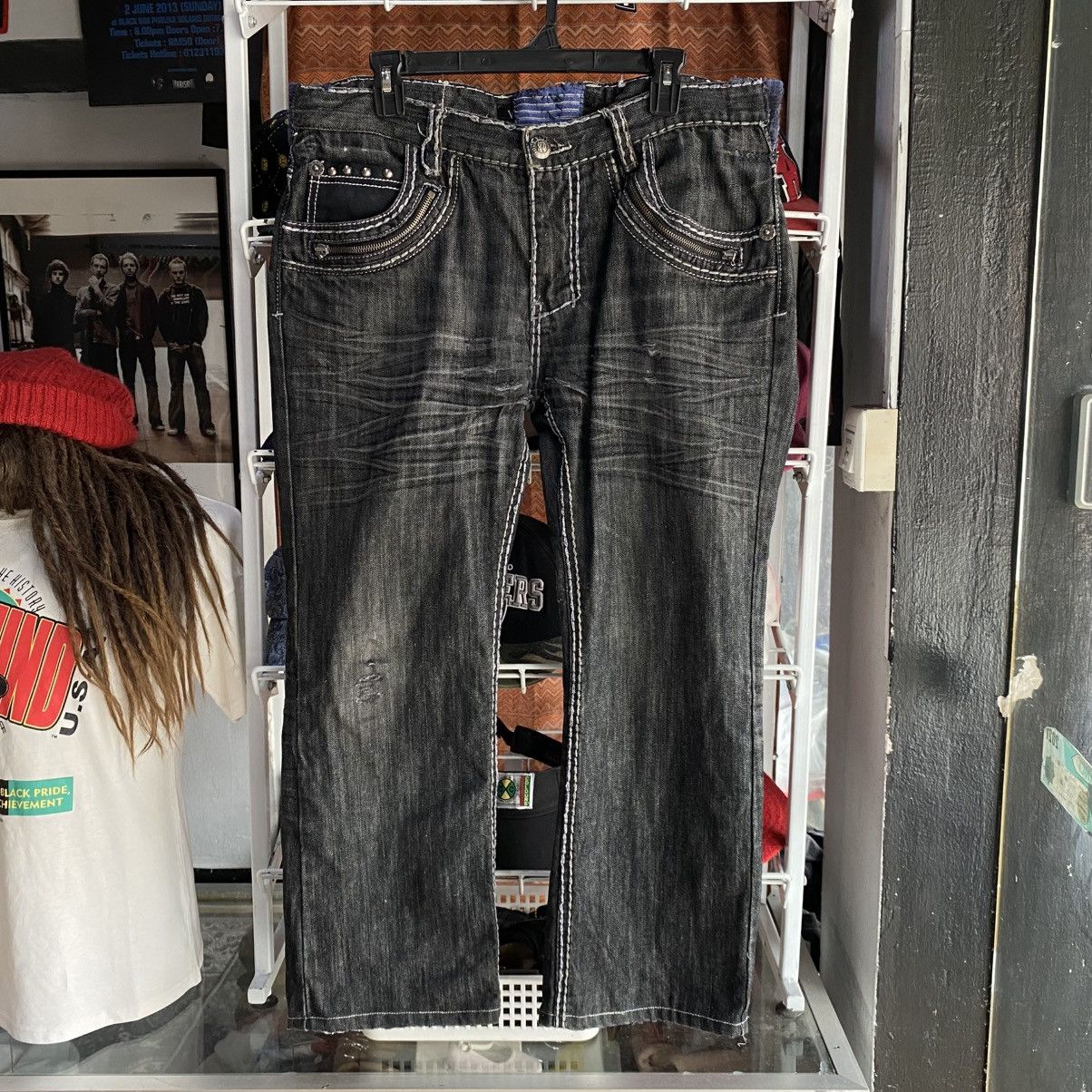 Japanese Brand Y2k Embroidered Denim Vintage Victorious Jeans Size US 38 / EU 54 - 2 Thumbnail