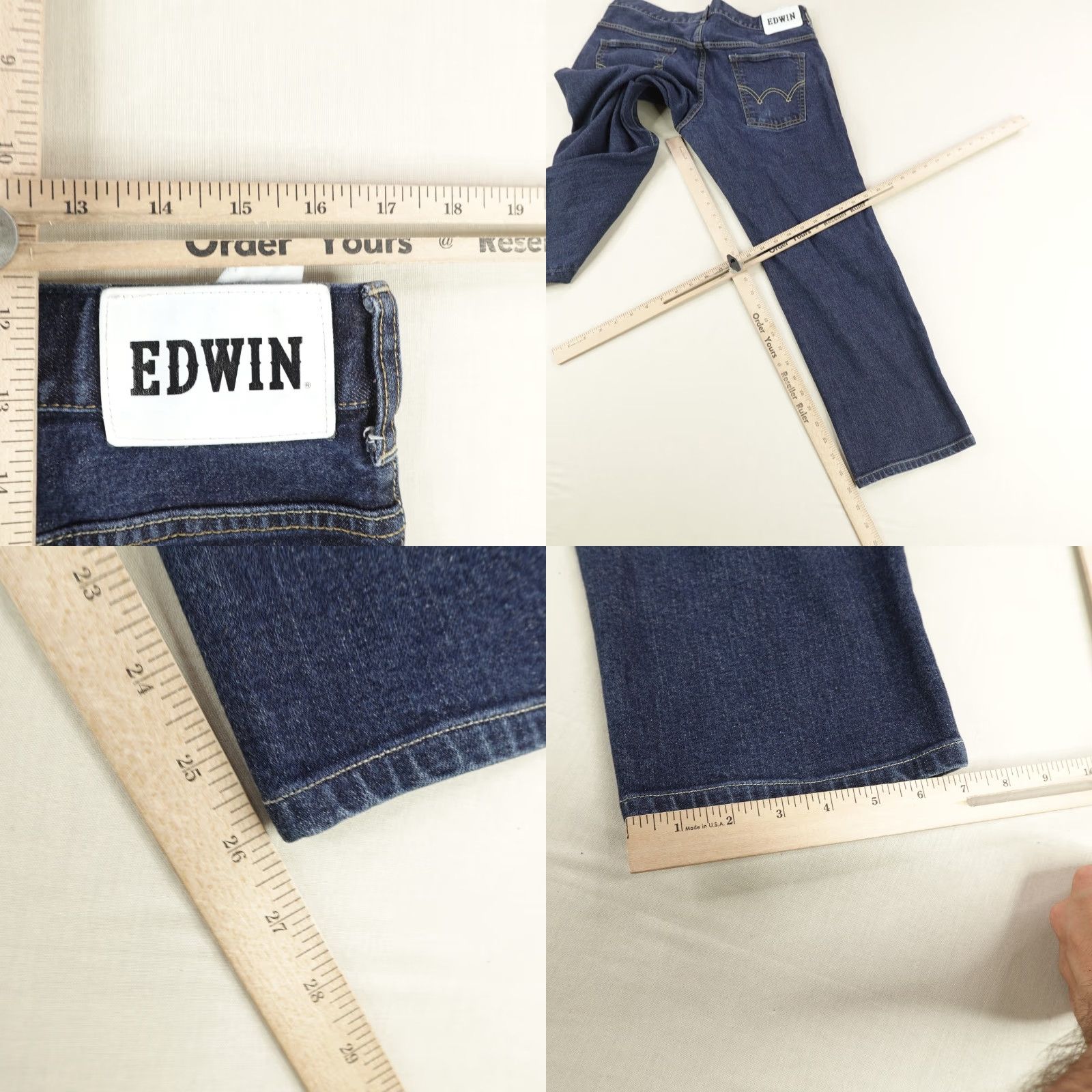Edwin VINTAGE Edwin Jeans Men's 33x26 Japan Denim Straight Leg Casual Pants Blue Slim Fit Size US 33 - 8 Thumbnail