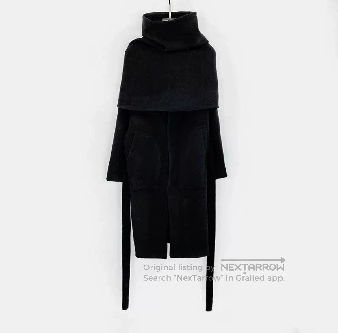 Rick Owens Rick Owens Dark Avant-Garde Wool Coat. Size S / US 4 / IT 40 - 6 Thumbnail