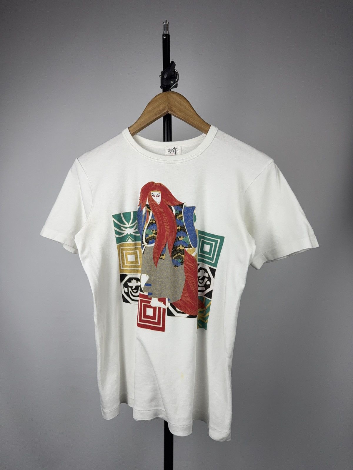 Japanese Brand 90s Retro Japanese Musha Kabuki Graphic T-Shirt White Size S / US 4 / IT 40 - 1 Thumbnail