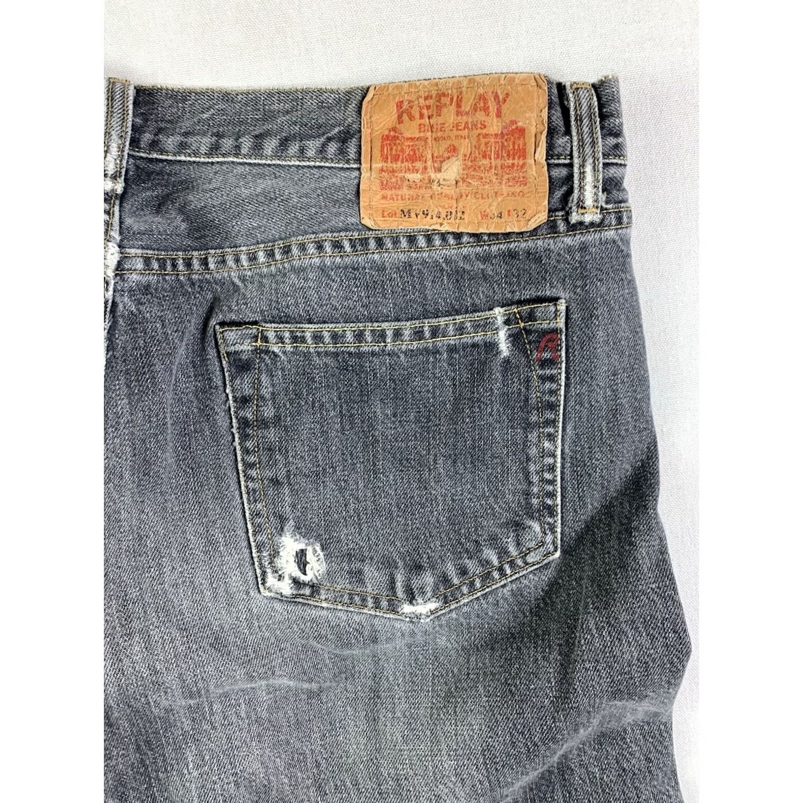 Replay VINTAGE Replay Jeans Mens 34 Gray vtg Blue Size W34 L32 Made Italy fits 33x32 y2K Size US 34 / EU 50 - 2 Thumbnail