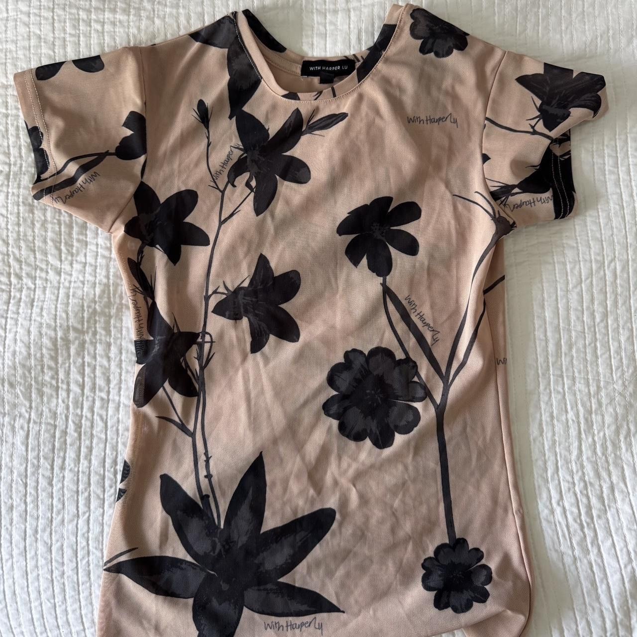 Other With Harper Lu - Onyx Floral Mesh Tee Size XS / US 0-2 / IT 36-38 - 7 Thumbnail