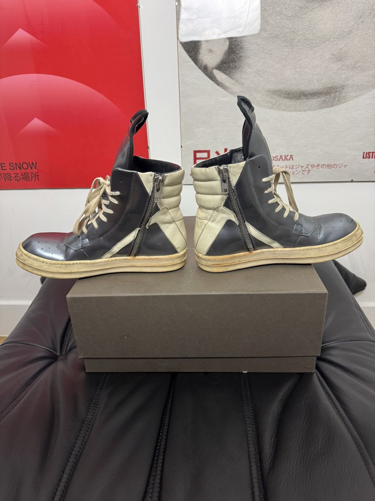 Rick Owens Rare Rick Owens Metallic Silver Geobasket High Top Sneakers Size US 7.5 / EU 40-41 - 3 Thumbnail