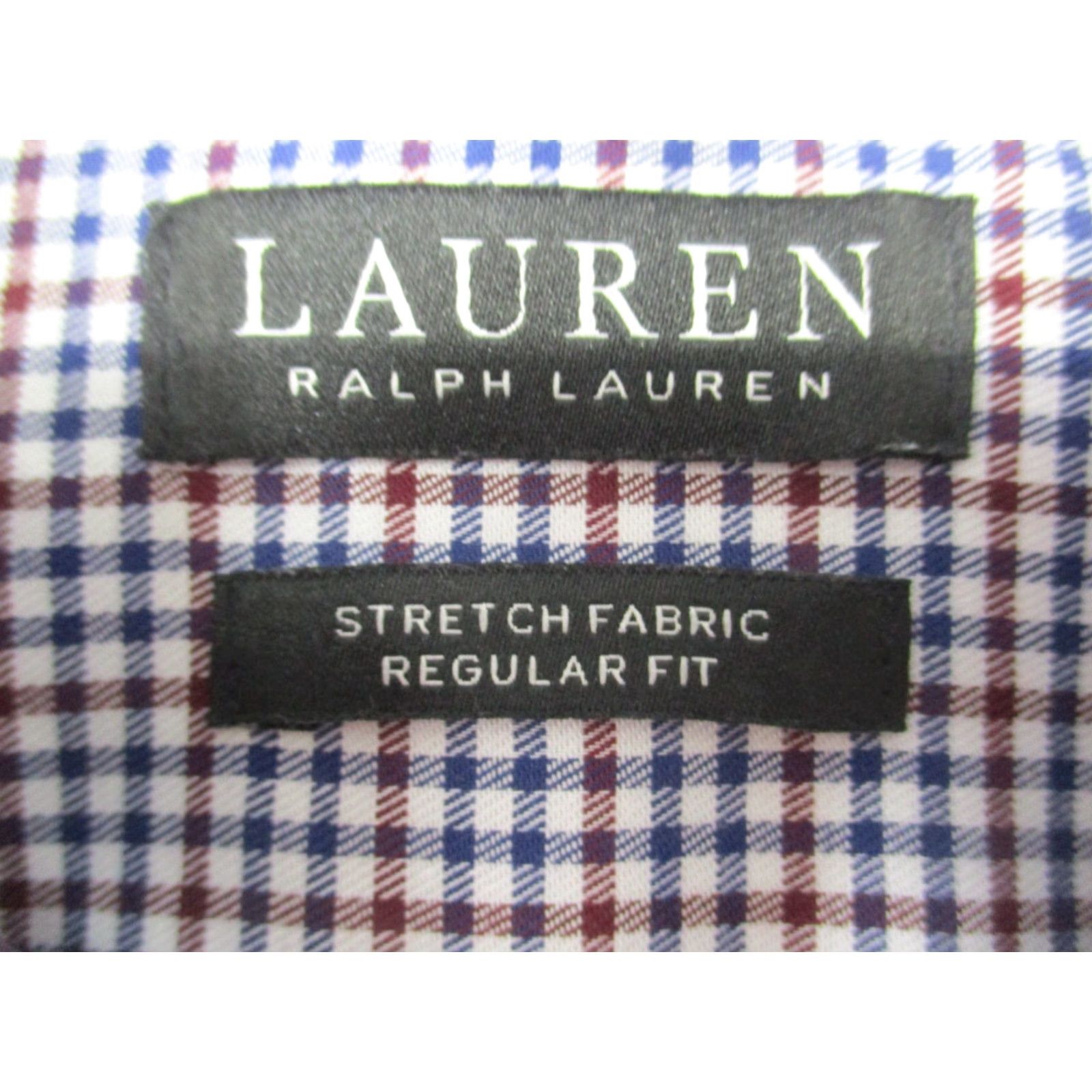 Ralph Lauren Lauren Ralph Lauren Dress Shirt 16.5 Men Blue Plaid Stretch Regular Fit Shirt Size 46R - 4 Thumbnail