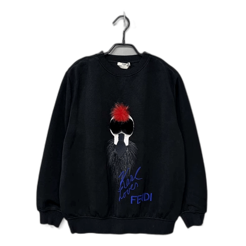 Fendi FENDI Signature Black Sweatshirt with Design Size L / US 10 / IT 46 - 1 Thumbnail