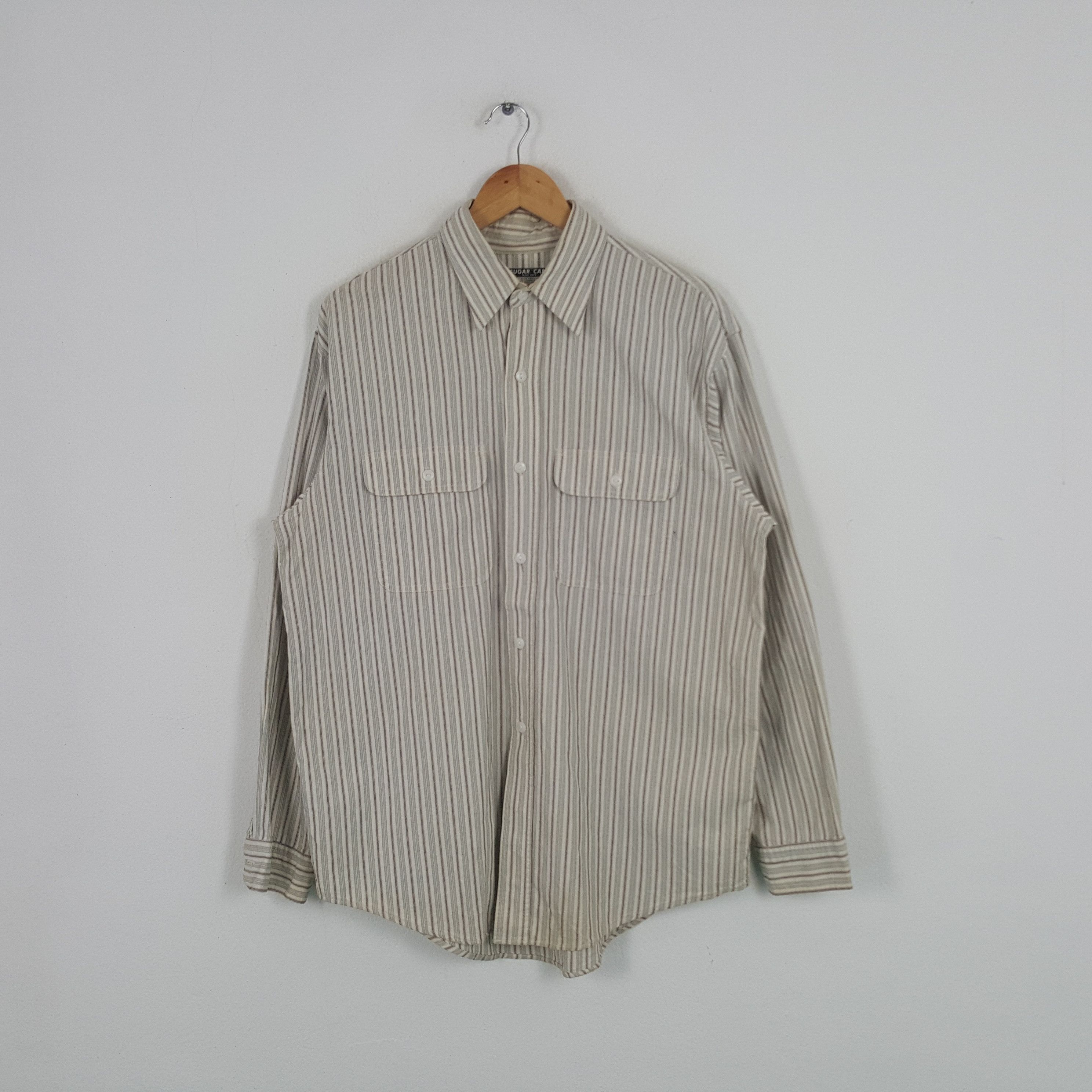Sugar Cane × Vintage Vintage Sugar Cane Retro Style Striped Shirt Size US XL / EU 56 / 4 - 1 Thumbnail