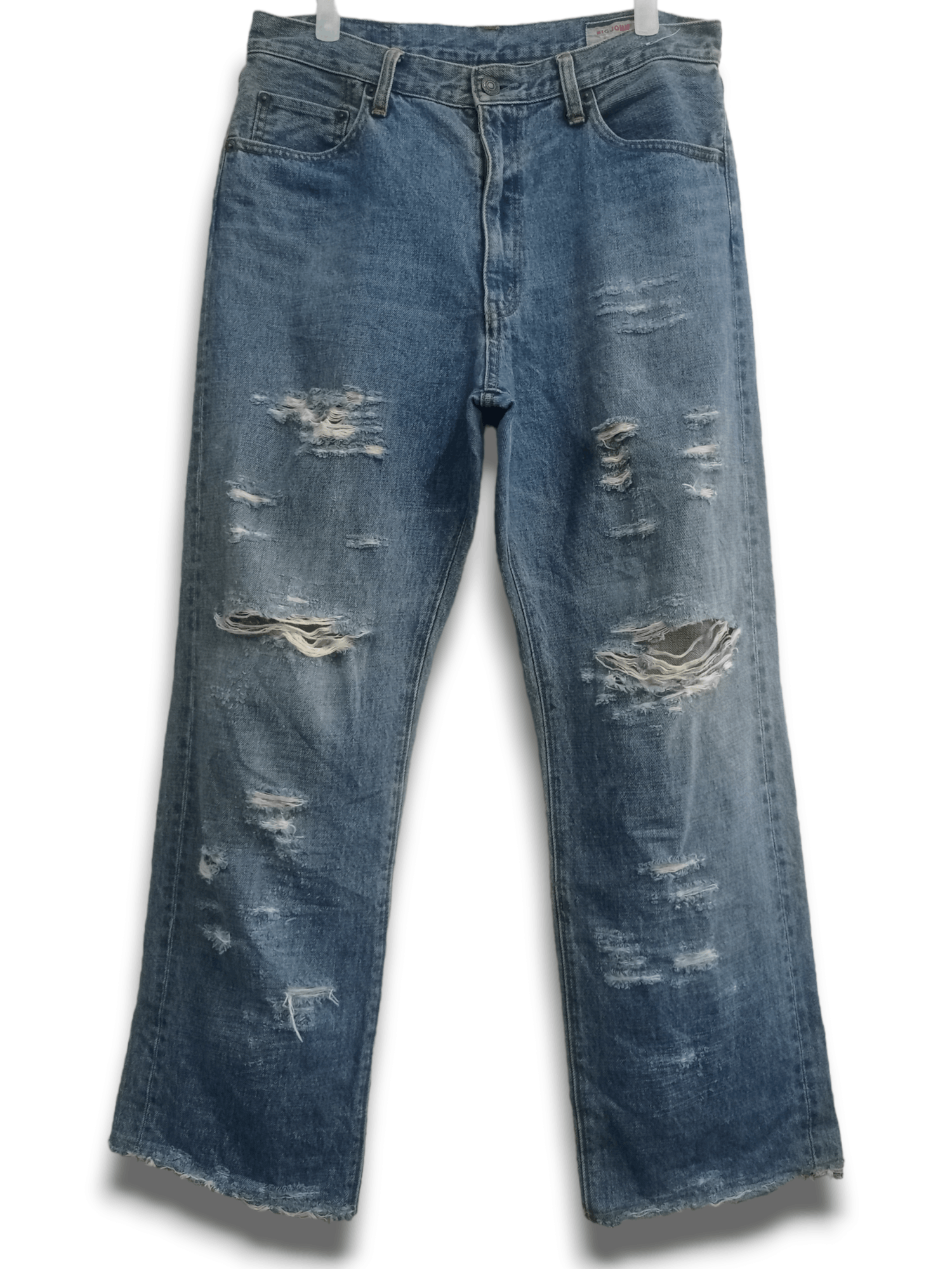 Big John × Japanese Brand Vintage Japanese Brand Blue Wash Distressed Baggy Jeans Size US 32 / EU 48 - 1 Thumbnail