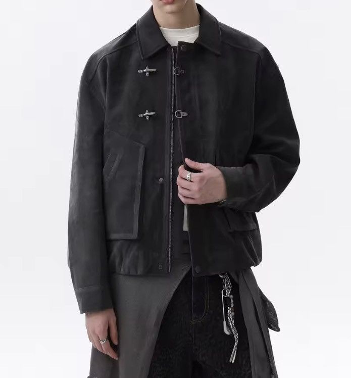 Japanese Brand Toggle Button Collar Pu Leather Jacket Size US L / EU 52-54 / 3 - 1 Thumbnail