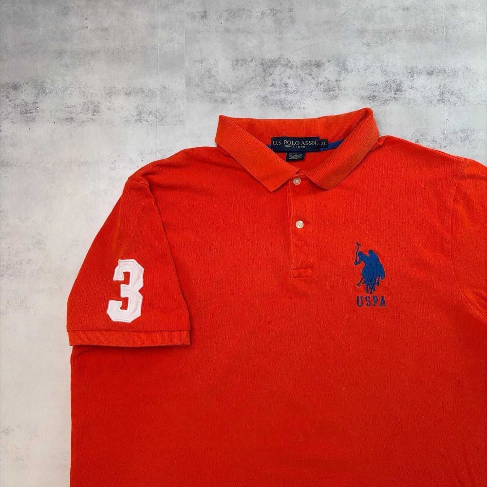 U.S. Polo Assn. Y2K Orange U.S. Polo Assn Grunge Big Pony Polo Shirt Size US XL / EU 56 / 4 - 3 Thumbnail