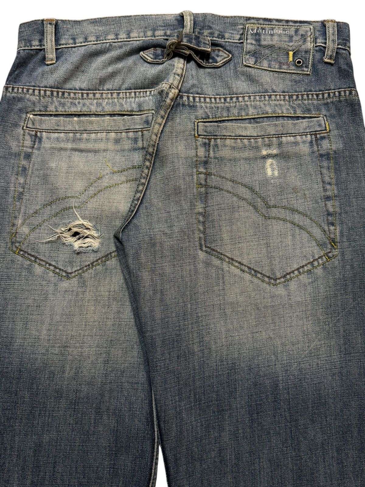 14th Addiction Vintage Y2K Japanese Brand Blue Faded Wash Spiral Leg Baggy Size US 31 - 6 Thumbnail