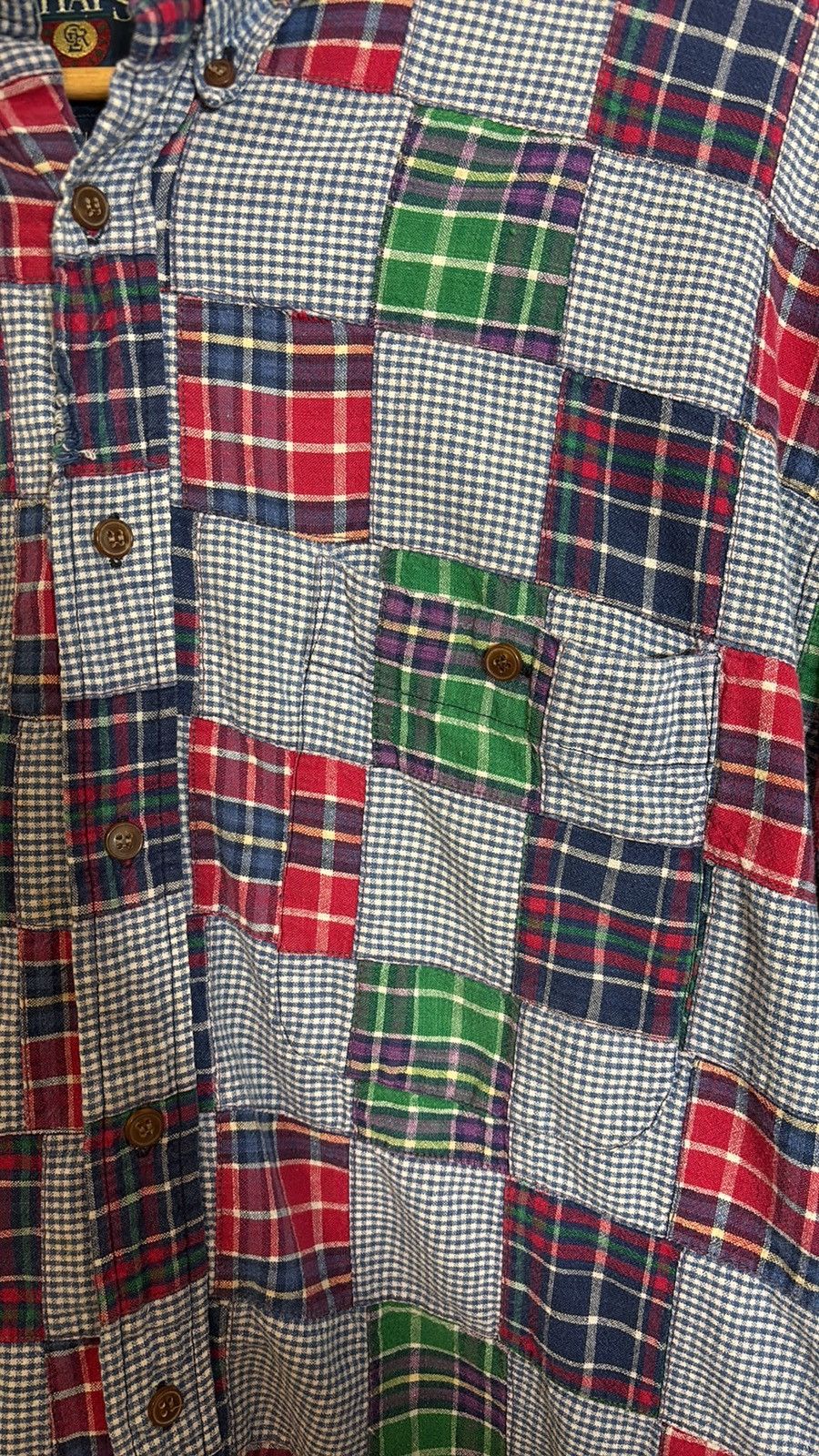 Chaps Ralph Lauren × Vintage Vintage Chaps RL Patchwork Button Down Shirt Size US XL / EU 56 / 4 - 2 Thumbnail