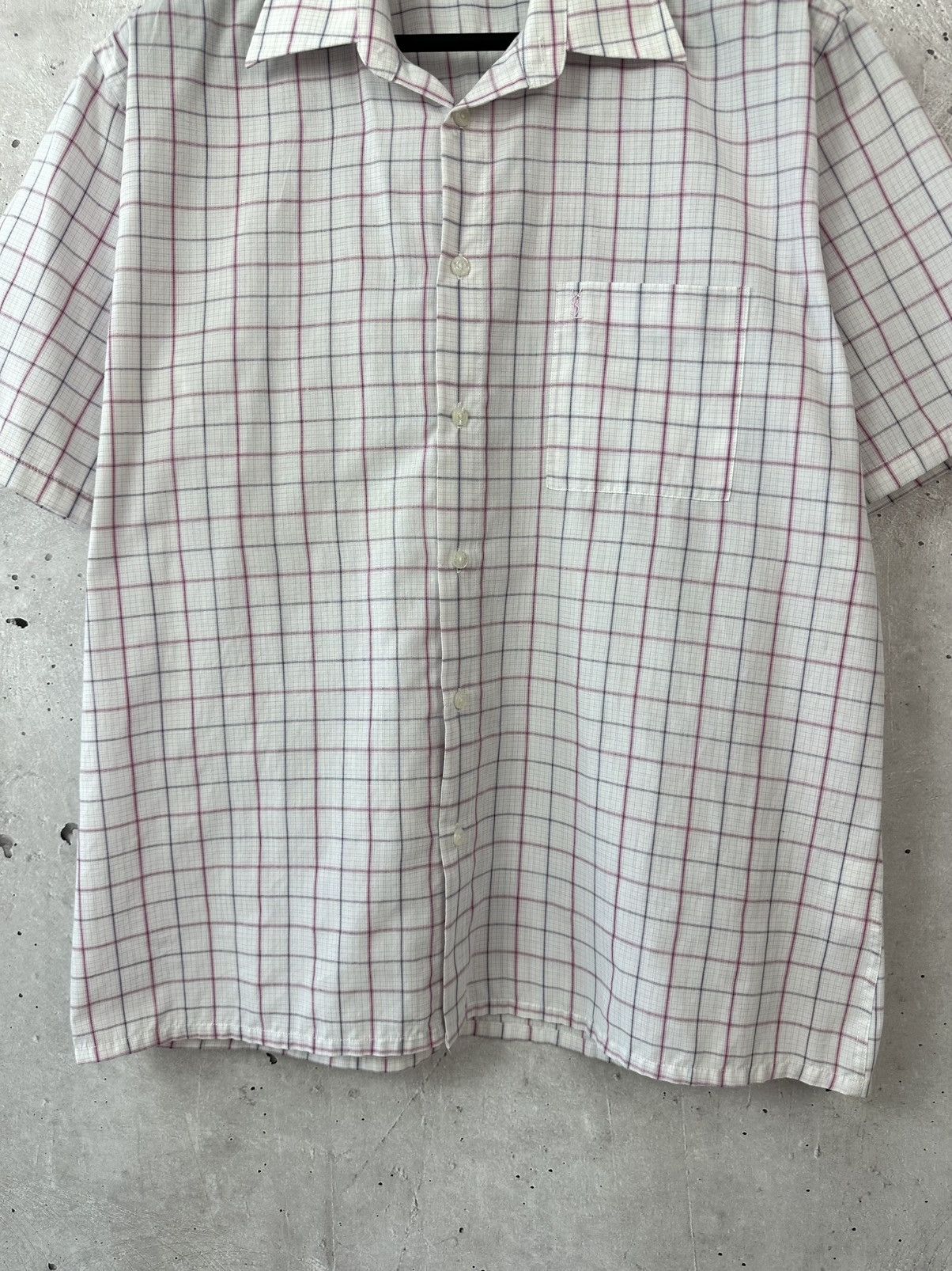 Yves Saint Laurent YSL Vintage YvesSaintLaurent Check Short Sleeve Shirt Size US L / EU 52-54 / 3 - 4 Thumbnail