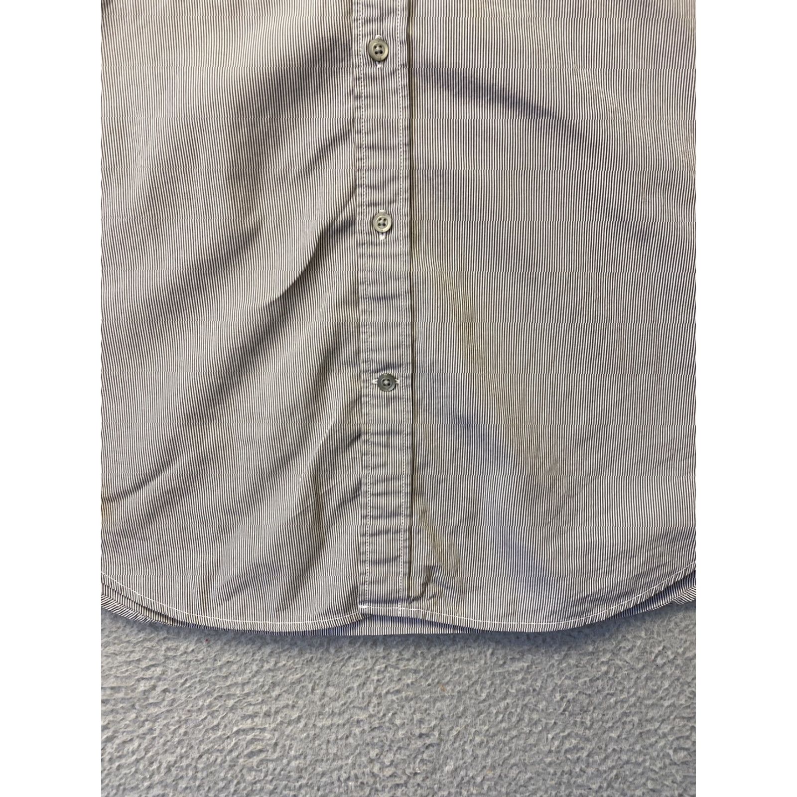 Banana Republic Banana Republic Shirt Men Slim Gray Button-Up Striped Cotton L Adult Mens Size US L / EU 52-54 / 3 - 2 Thumbnail