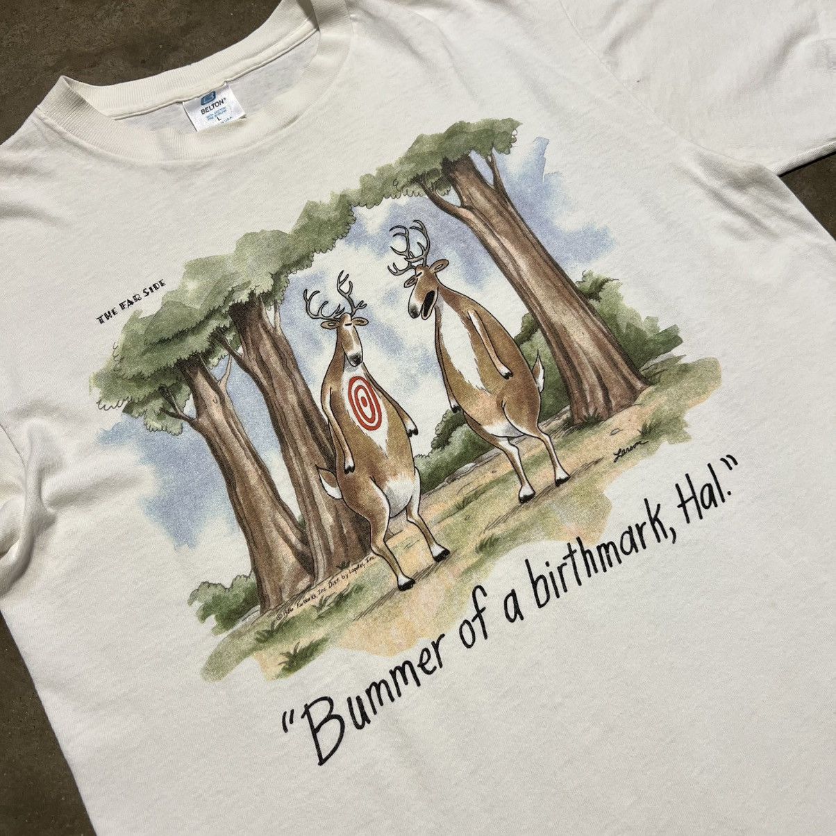 Vintage Vintage The Far Side Humor Comic T Shirt Birthmark 80s USA Size US L / EU 52-54 / 3 - 4 Thumbnail