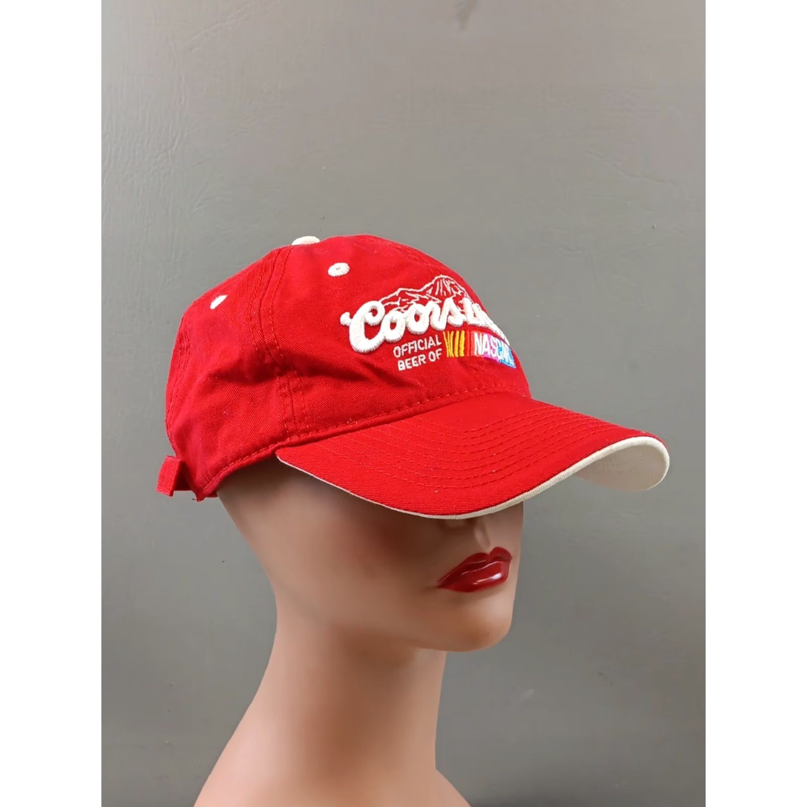 NASCAR VINTAGE Coors Light NASCAR Racing Hat Cap Red The Game Brand Adjustable Men Hat Size ONE SIZE - 3 Thumbnail