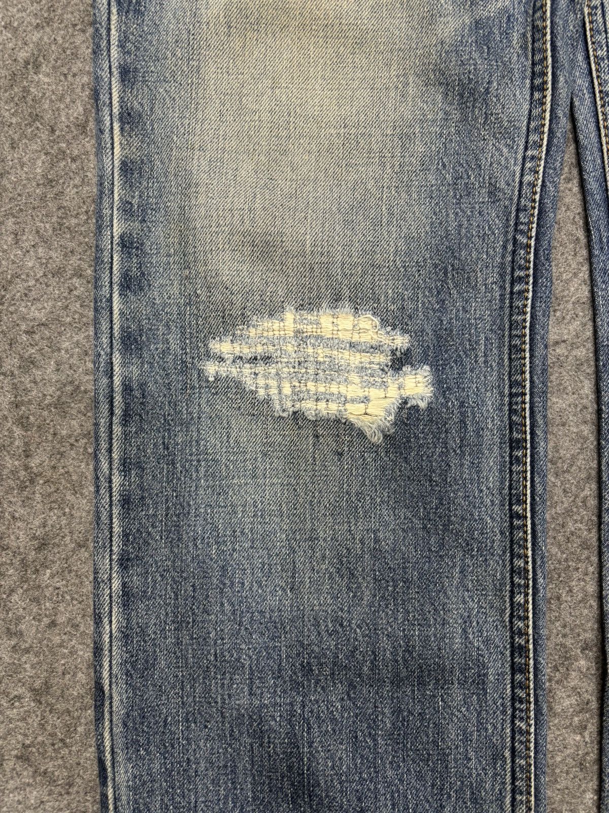 Japanese Brand 💥Vintage LOUNGE LIZARD Japan Crash Distressed Denim F679 Size US 33 - 11 Thumbnail