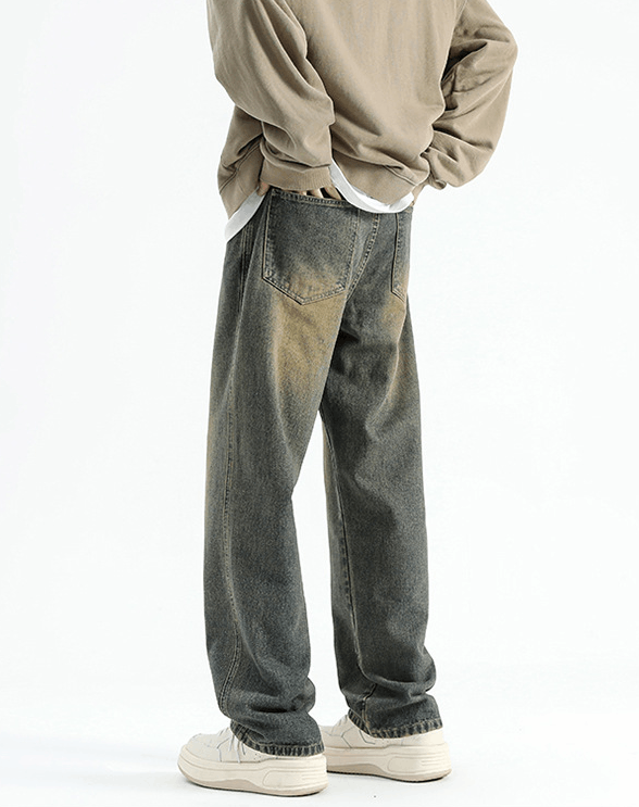 Japanese Brand × Jean High street straight men's distressed retro baggy jeans Size US 32 / EU 48 - 5 Thumbnail
