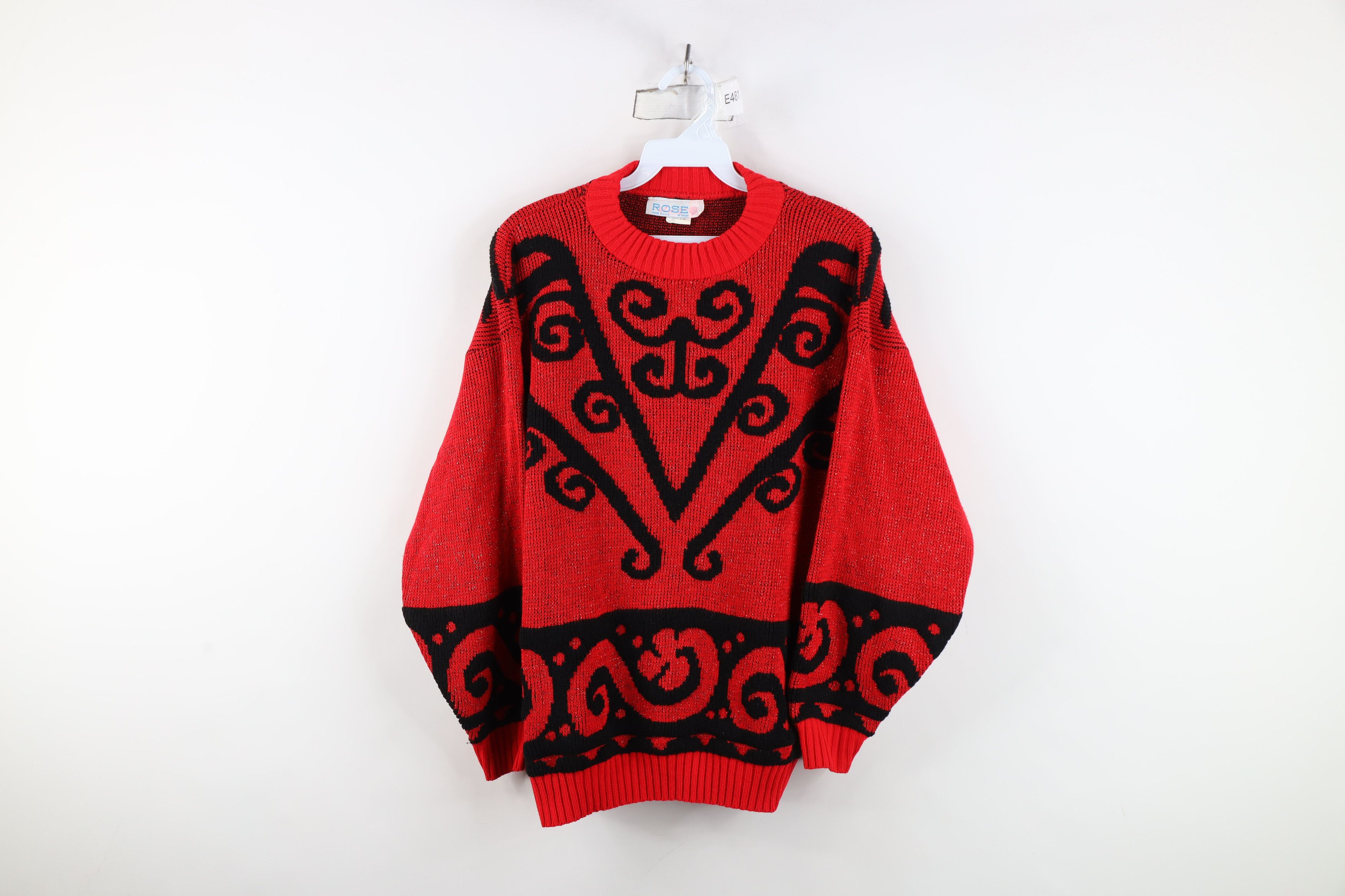 Vintage Vintage 90s Streetwear Geometric Metallic Knit Sweater USA Size M / US 6-8 / IT 42-44 - 1 Thumbnail