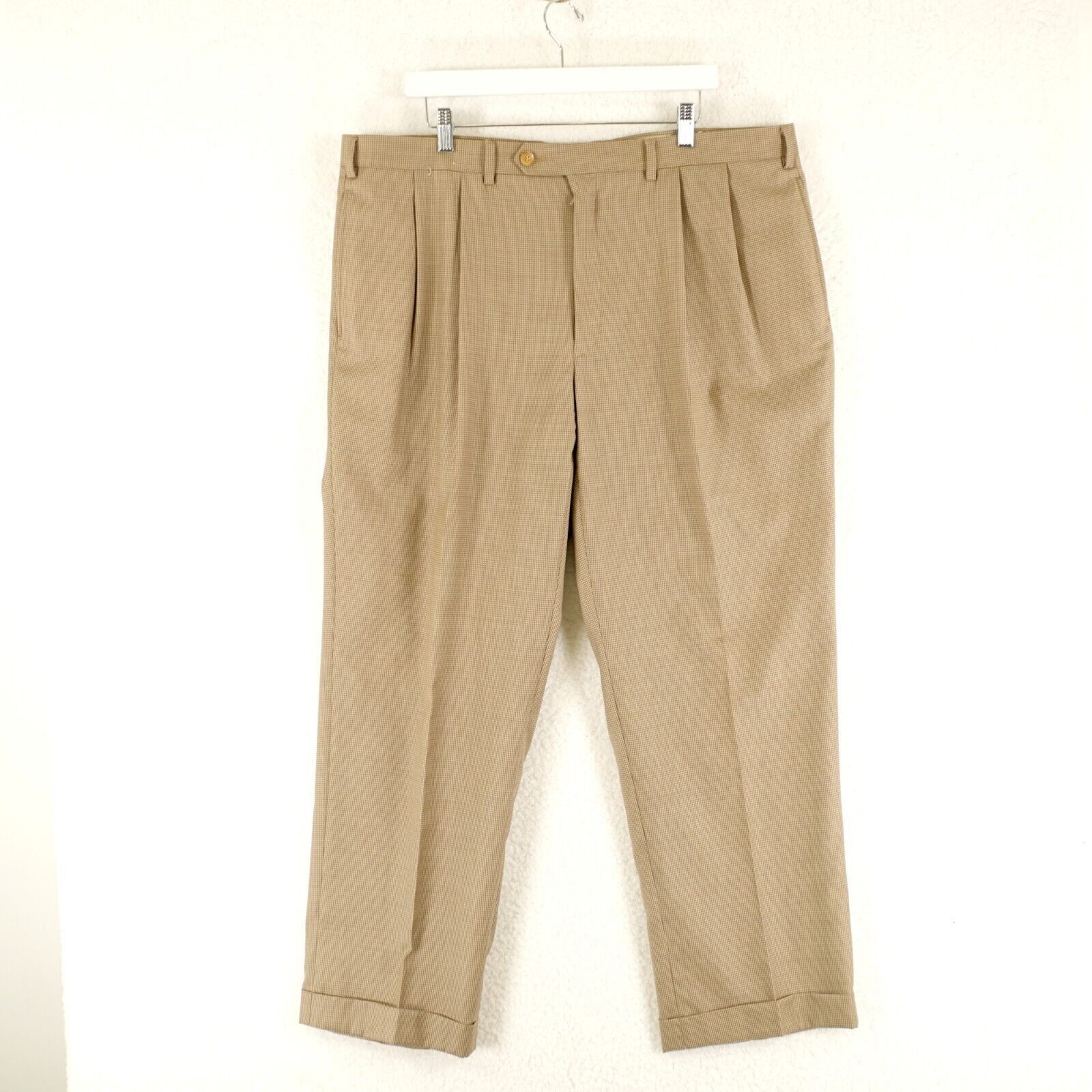 Lauren Ralph Lauren Lauren Ralph Lauren Wool Tan Cream Houndstooth Pleated High Size 40R - 1 Thumbnail