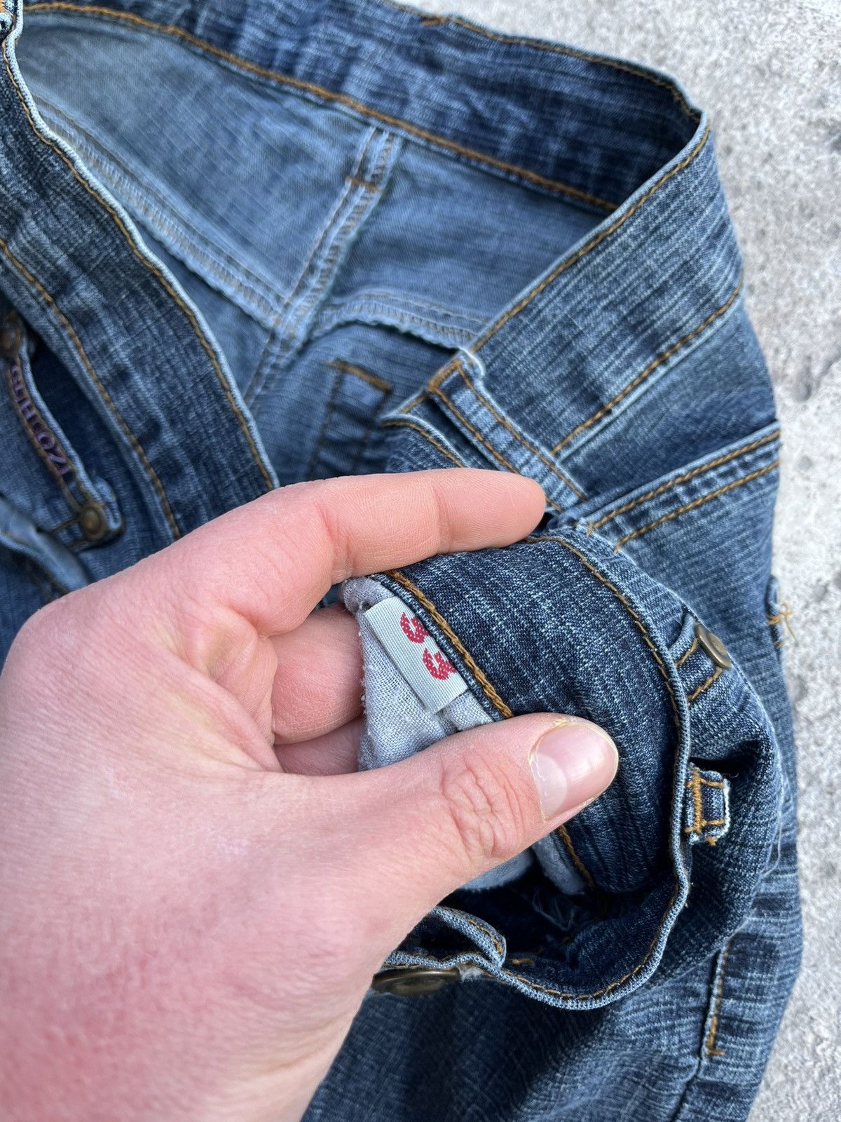 Hysteric Glamour × If Six Was Nine × Le Grande Bleu (L.G.B.) 90s Vintage Flared Boot Cut Faded Avant Gard Denim Jeans Y2k Size 30" / US 8 / IT 44 - 6 Thumbnail