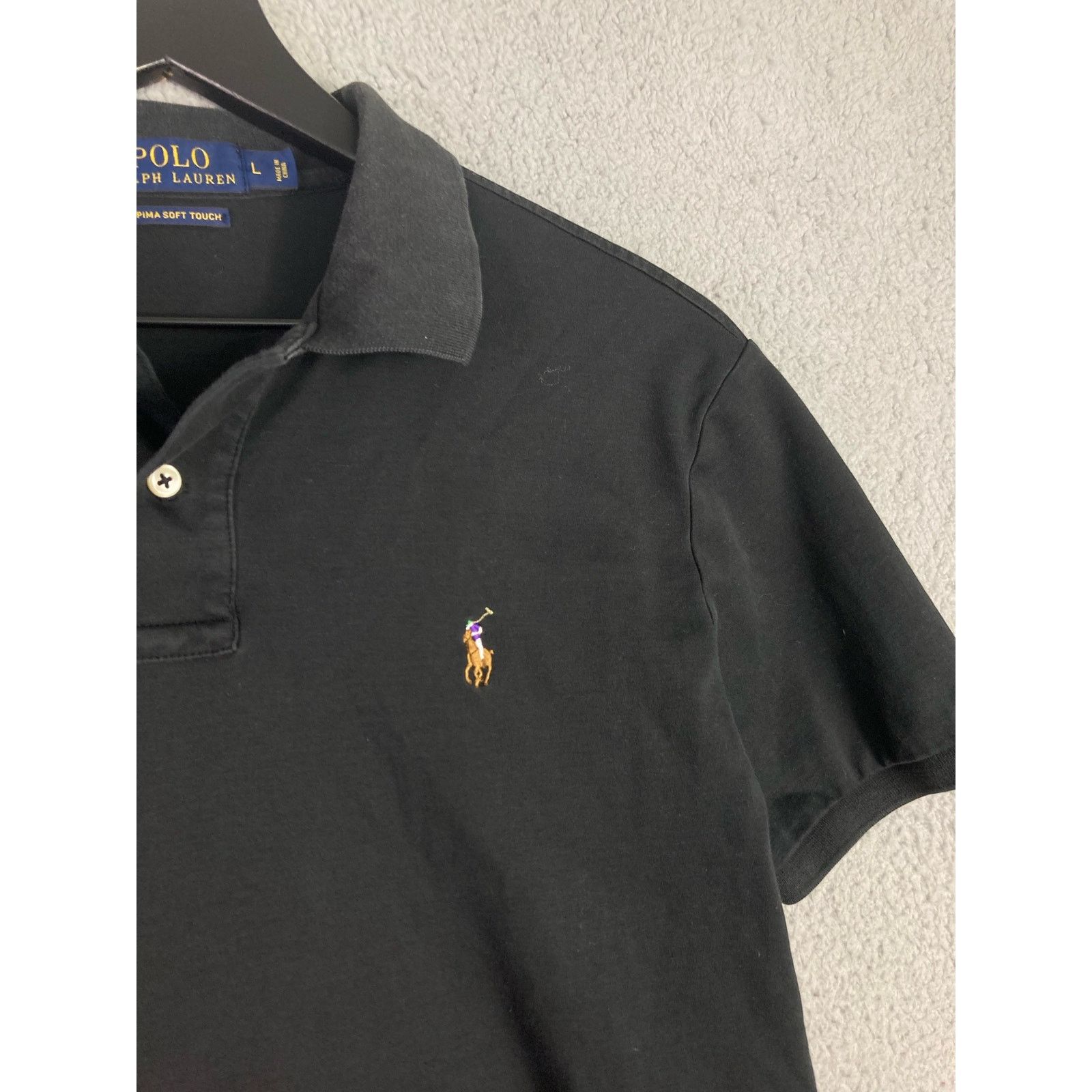 Polo Ralph Lauren Polo Ralph Lauren Pima Soft Touch Polo Shirt L Black Size US L / EU 52-54 / 3 - 7 Thumbnail