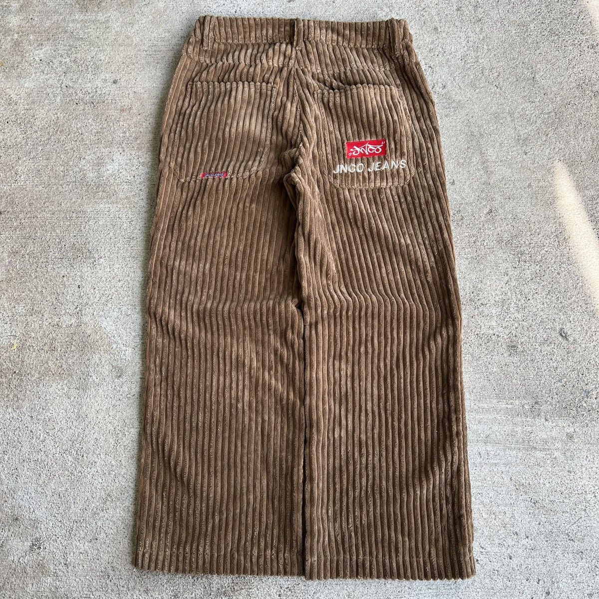 Image of Corduroi Club x Jnco Crazy Vintage Y2K Jnco Brown Corduroy Baggy Wide Leg Pants, Men's (Size 30)