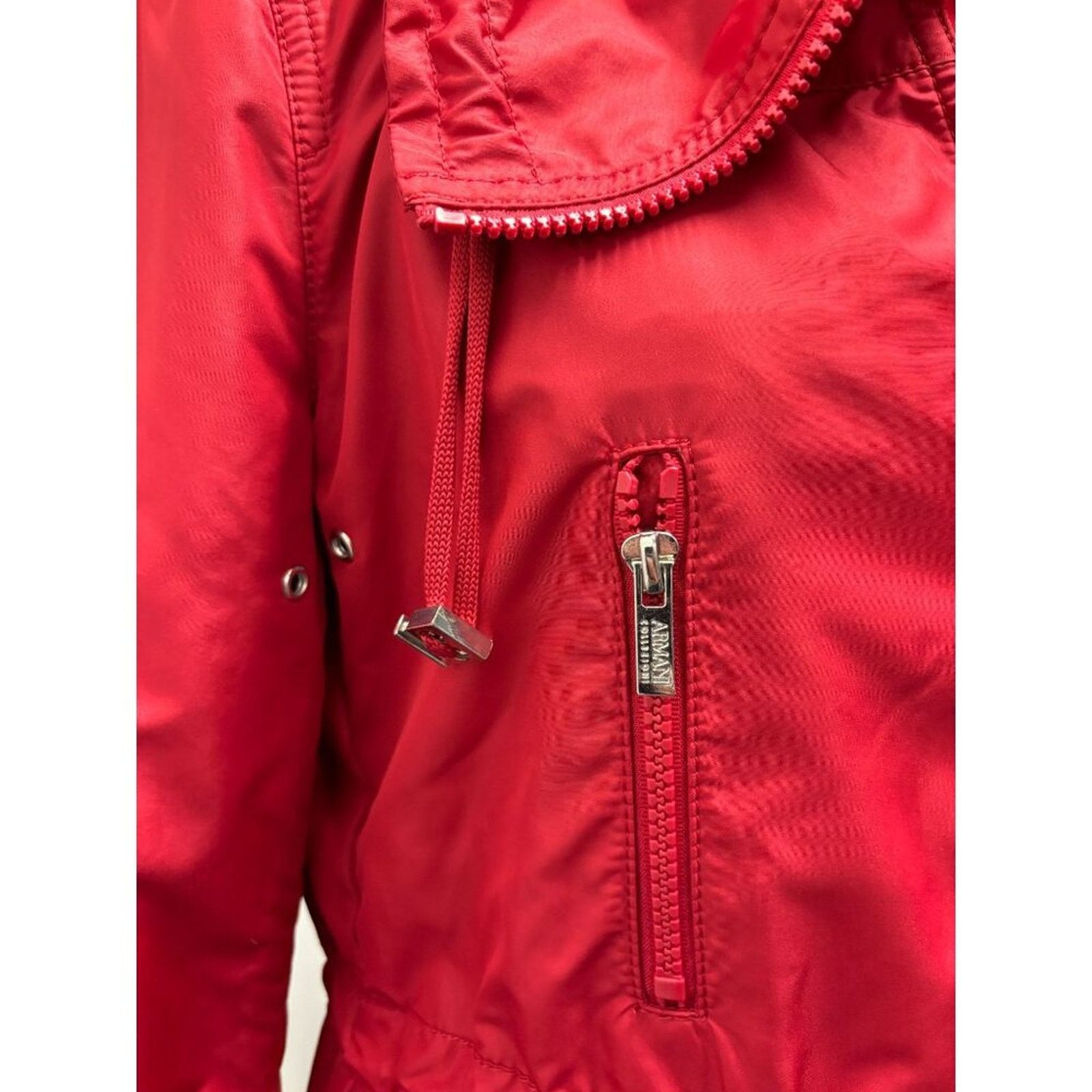 Armani Collezioni Women's Armani Collezioni Red Nylon Zip-Up Jacket Size 6 Size M / US 6-8 / IT 42-44 - 8 Thumbnail