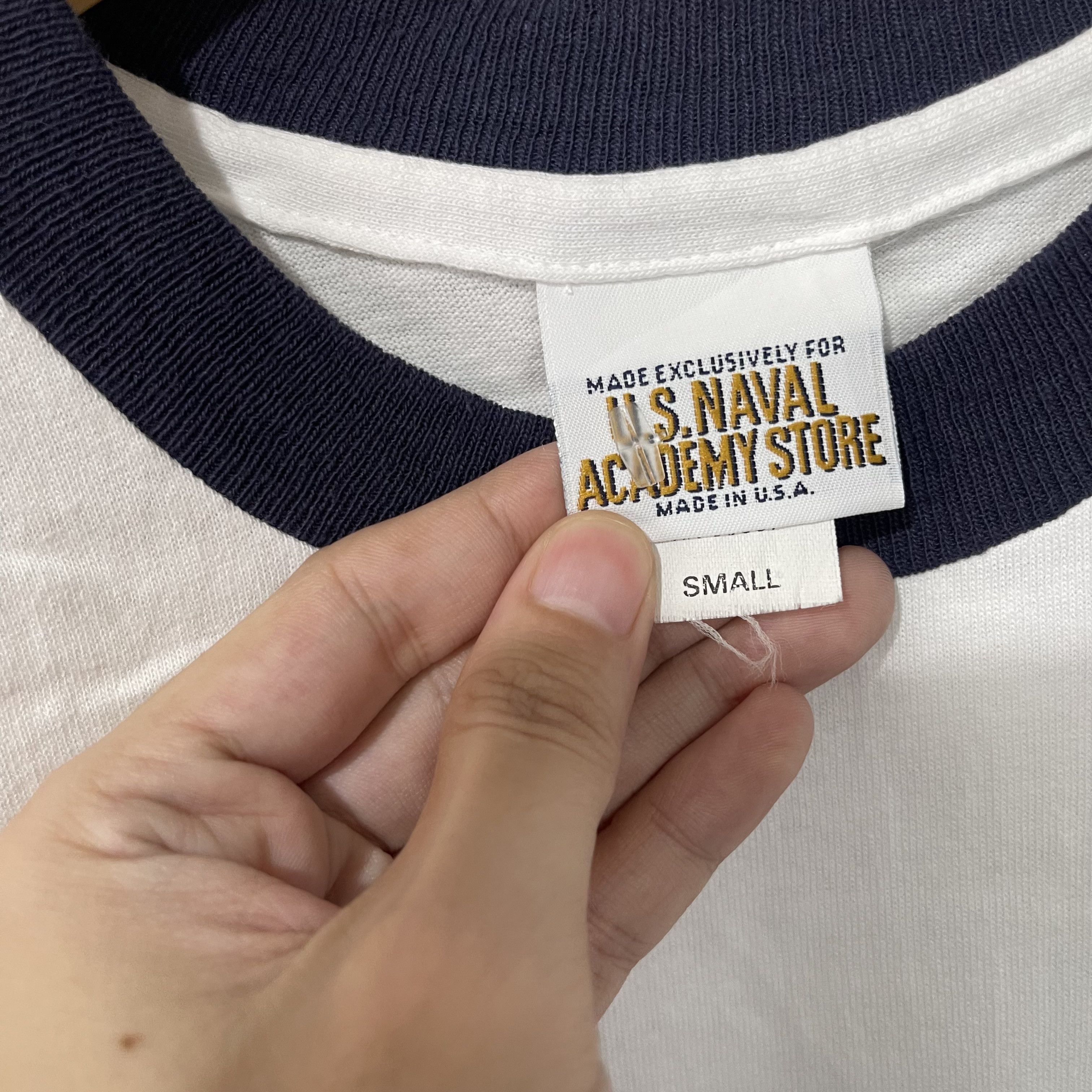 Vintage Vintage 90s US Naval Academy Ringer T-Shirt Size US S / EU 44-46 / 1 - 5 Thumbnail