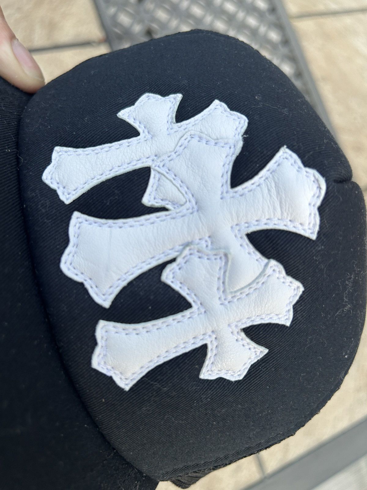 Chrome Hearts *RARE* CHROME HEARTS TRIPLE CROSS PATCH TRUCKER LEATHER Size ONE SIZE - 2 Thumbnail