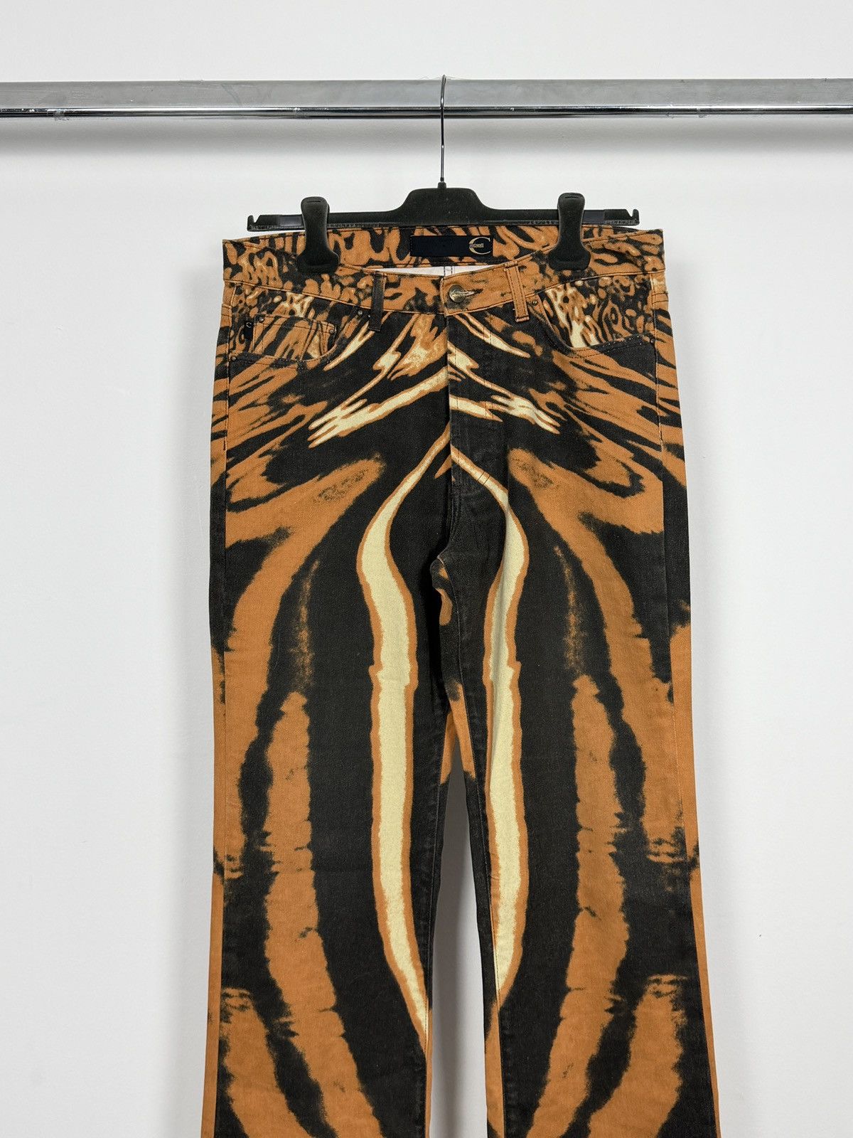 Roberto Cavalli Roberto Cavalli S/S2002 Flared Psychedelic Lava Denim Jeans Size US 32 / EU 48 - 2 Thumbnail