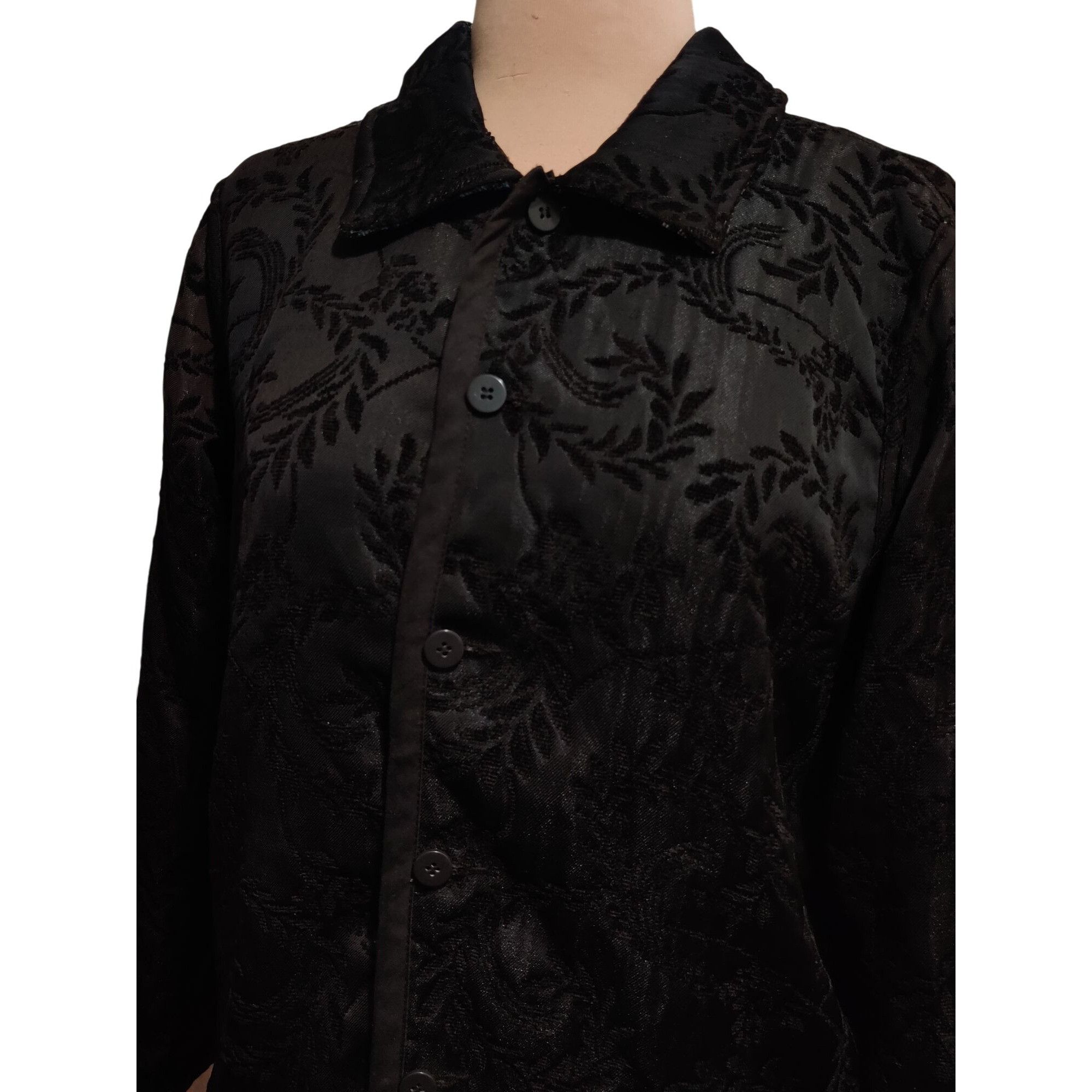 Vintage Womens L Jacket Reversible Jacquard Brocade Black Gold Blue Size L / US 10 / IT 46 - 16 Thumbnail