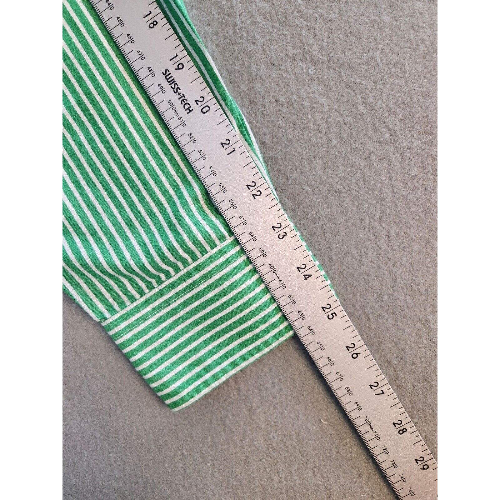 Chaps Mens Chaps Long Sleeve Green Striped Button Front Shirt Size US M / EU 48-50 / 2 - 7 Thumbnail