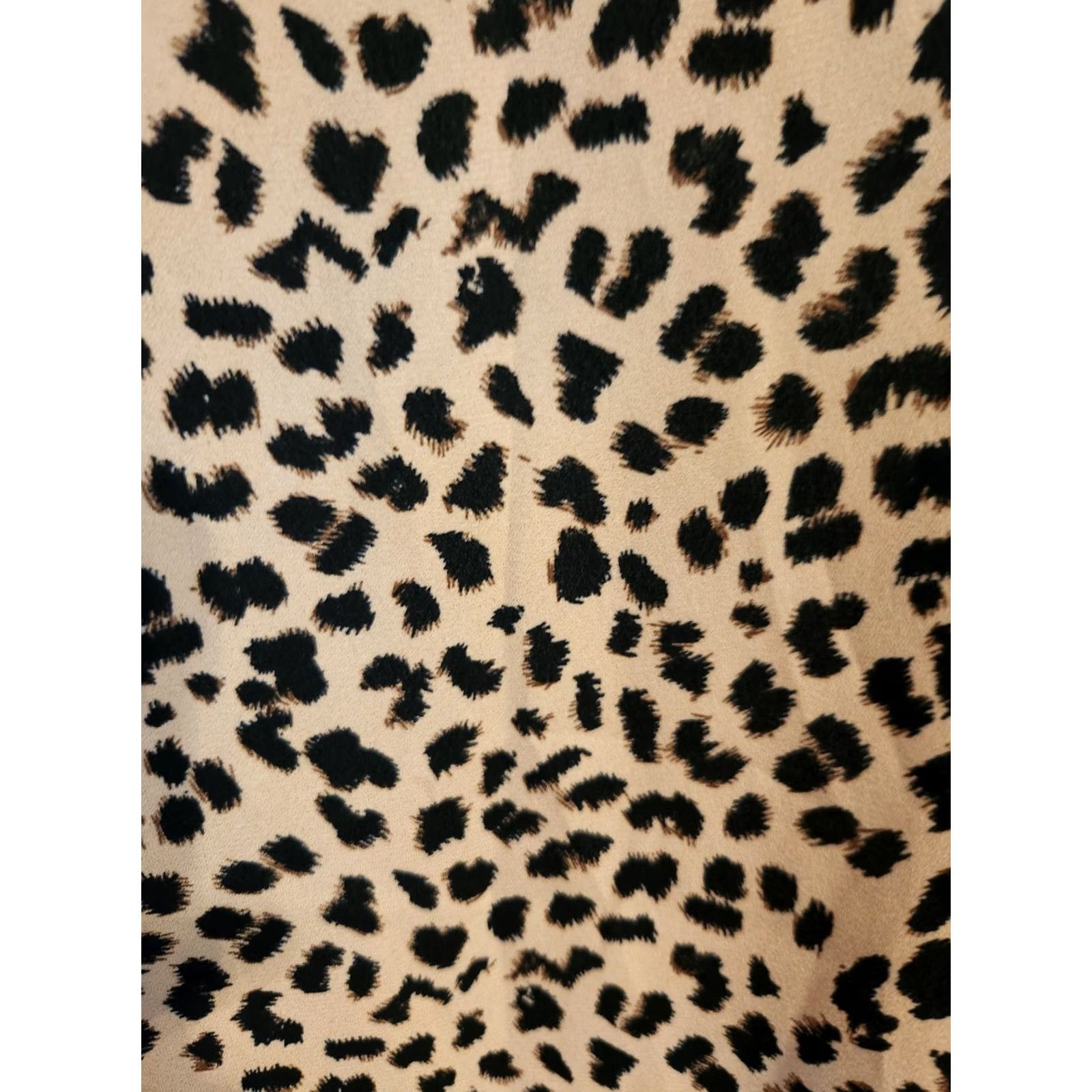 Apt. 9 NWT Apt. 9 Leopard Print Blouse Top w/ Black Lace Yoke Long Sleeve Size L Womens Blouse Multicolor Leopard Casual Shirt Size L / US 10 / IT 46 - 3 Thumbnail