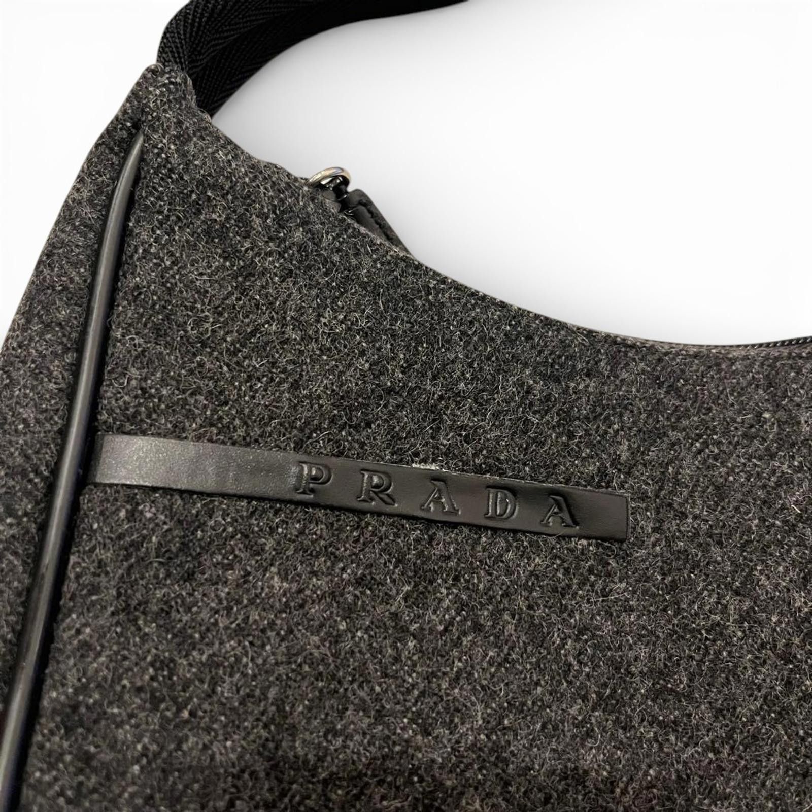 Prada Prada - Grey Wool Shoulder Bag Size ONE SIZE - 2 Thumbnail