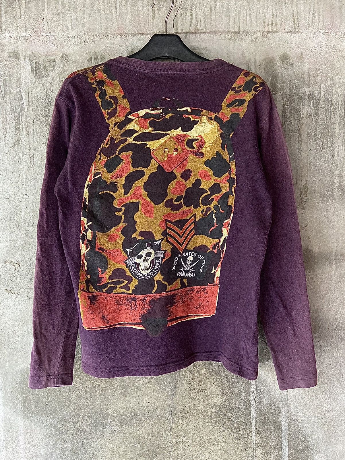 image of Hysteric Glamour x If Six Was Nine Japanese Army Backpack Design Sun Faded Long Sleeve in Purple (S