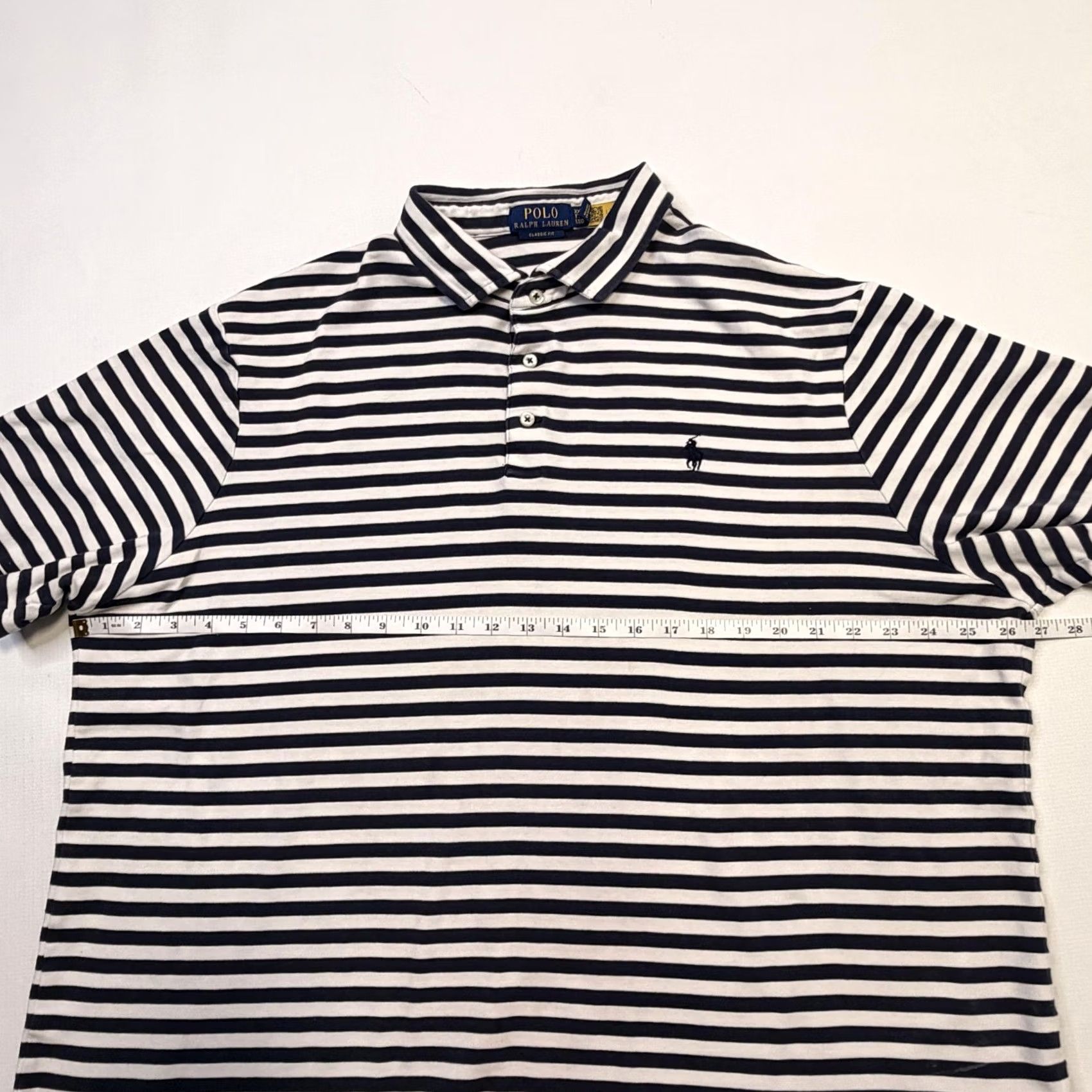 Polo Ralph Lauren Polo Ralph Lauren Polo Shirt Mens 2XL Blue White Striped Classic Fit Cotton Shirt Polo Mens 2XL Blue White Striped Cotton Jersey Polo Shirt Size US XXL / EU 58 / 5 - 5 Thumbnail