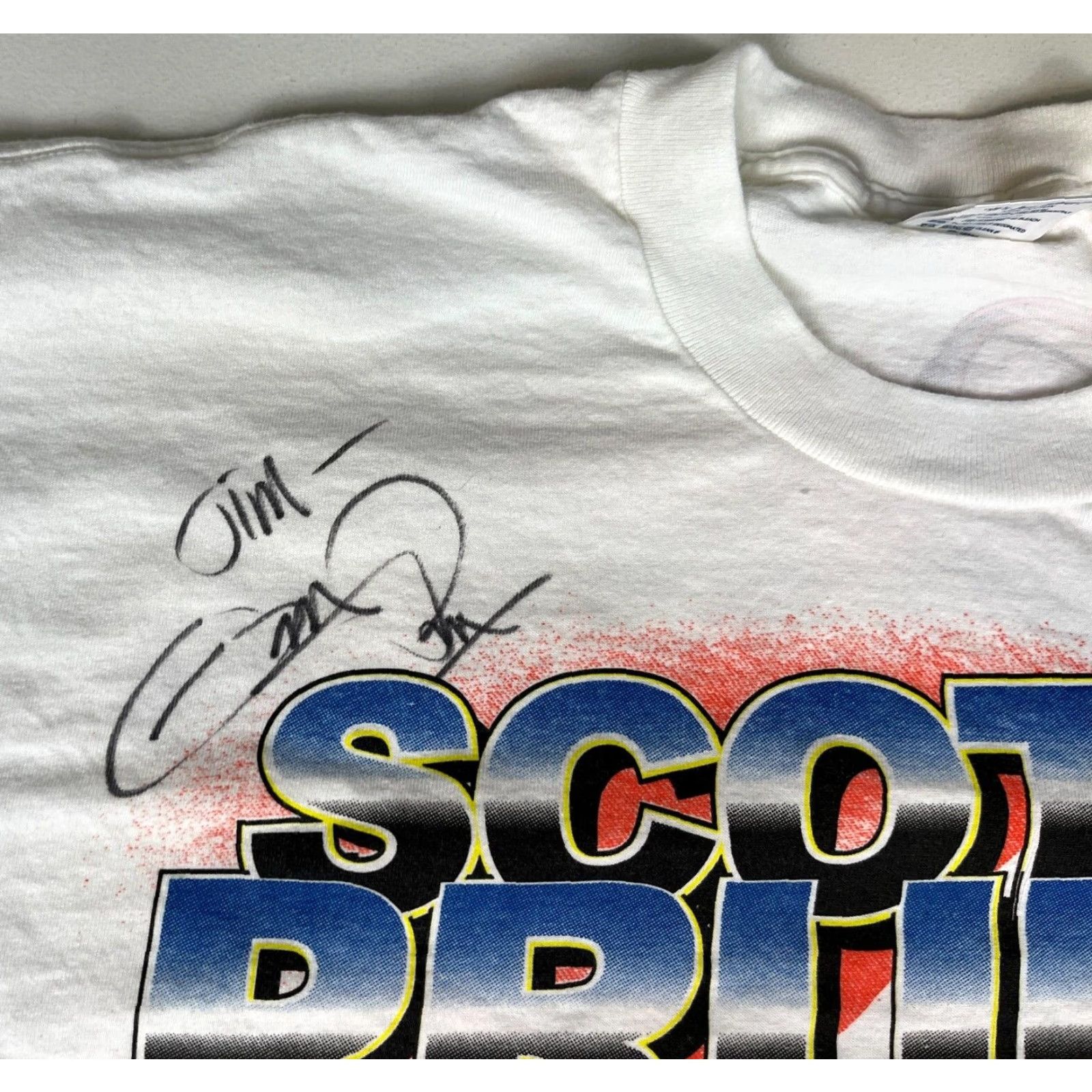 Delta VINTAGE Nascar Scott Pruett #32 Racing T-Shirt XL Mens White 2000-2009 Autographed Delta Cotton Short Sleeve Crew Neck Size US XL / EU 56 / 4 - 7 Thumbnail