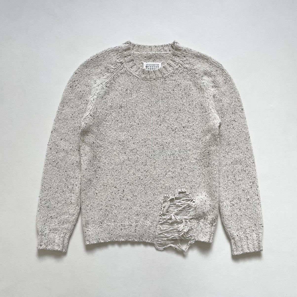Maison Margiela A/W 20 Destroyed Wool Sweater Size US M / EU 48-50 / 2 - 1 Thumbnail