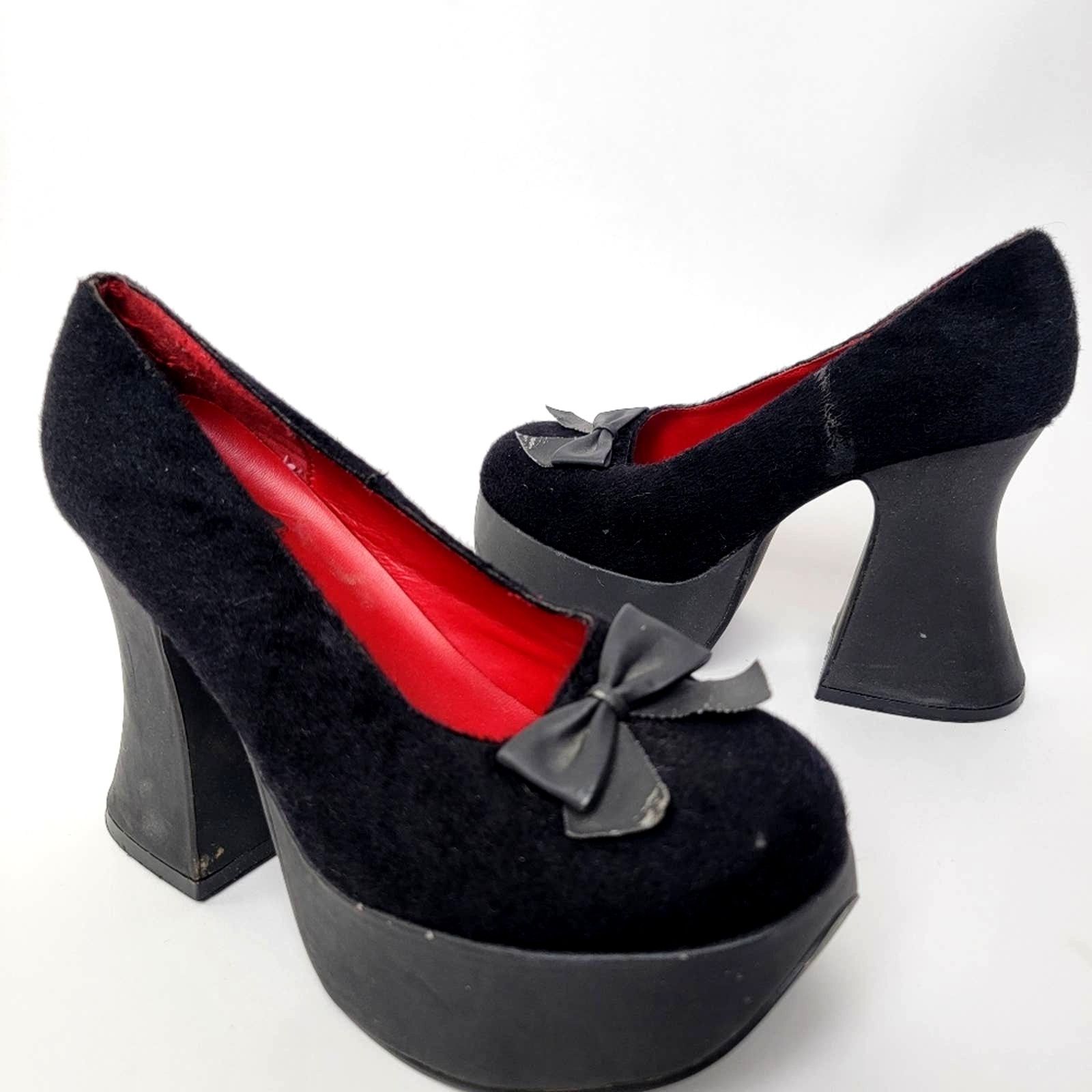 Vintage Vintage 90s Morbid Threads Goth High Heel Platform Shoes Size US 8 / IT 38 - 1 Thumbnail